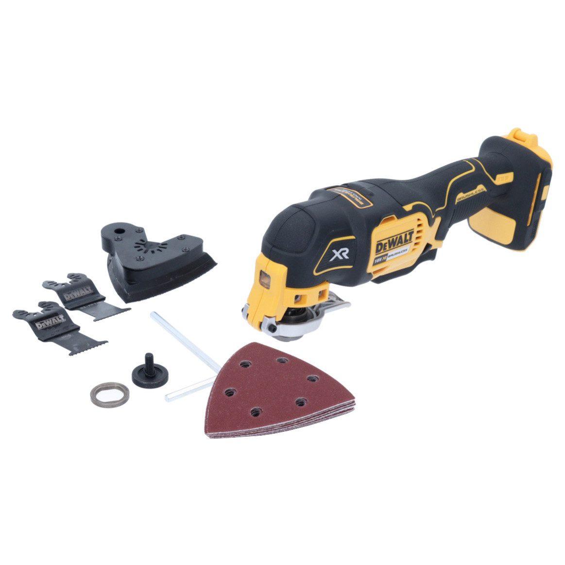 DeWalt Akku-Multifunktionswerkzeug DCS 355 N Akku Oszillierer Multitool 18 V Brushless + 29 tlg. Zubehör