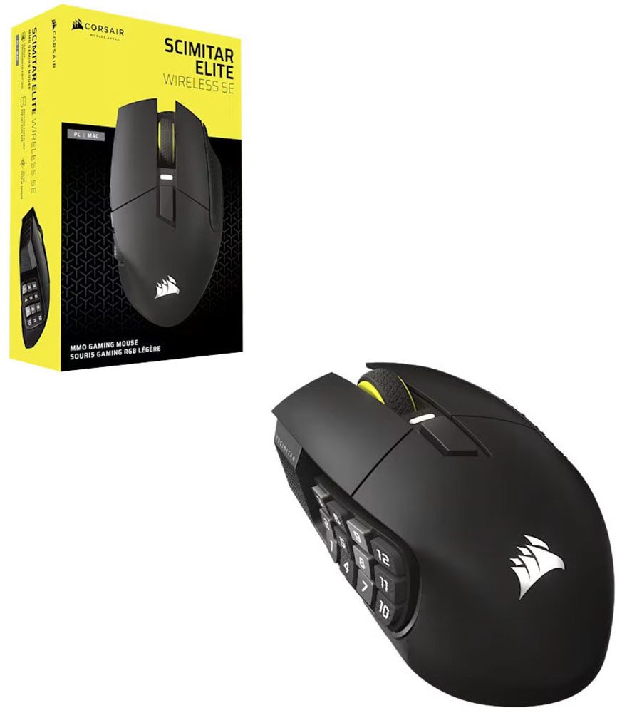 Corsair Scimitar Elite Wireless SE MMO Gaming-Maus (USB, RF kabellos + Bluetooth)
