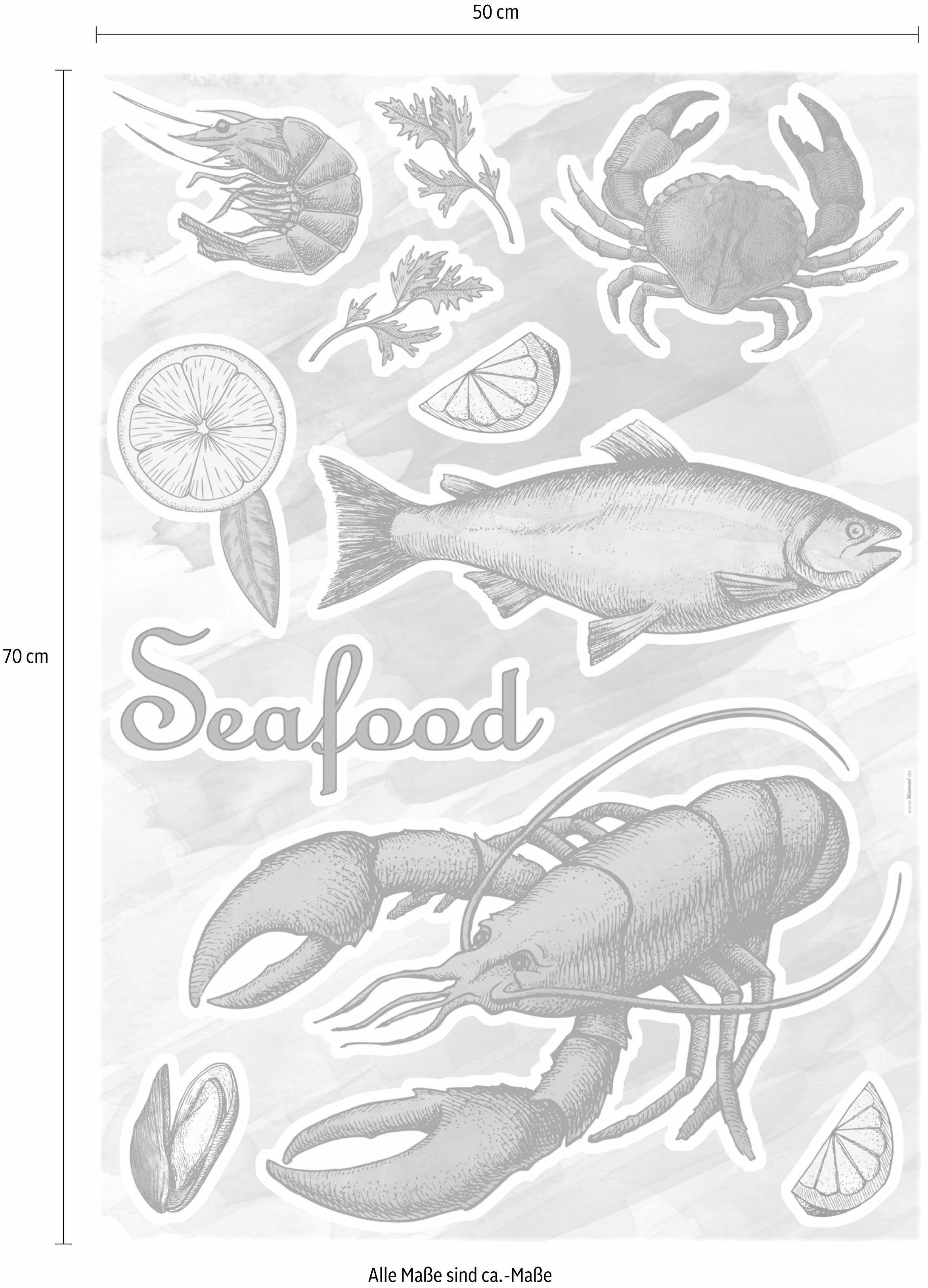 selbstklebendes x Wandtattoo cm Seafood, Höhe), Wandtattoo 50x70 (Breite Komar