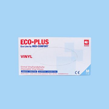 ECO-PLUS Einweghandschuhe Vinylhandschuhe 100 Stück in Größe M & L Ideal: körpernahe Dienstleistung, Industrie und Lebensmittelindustrie