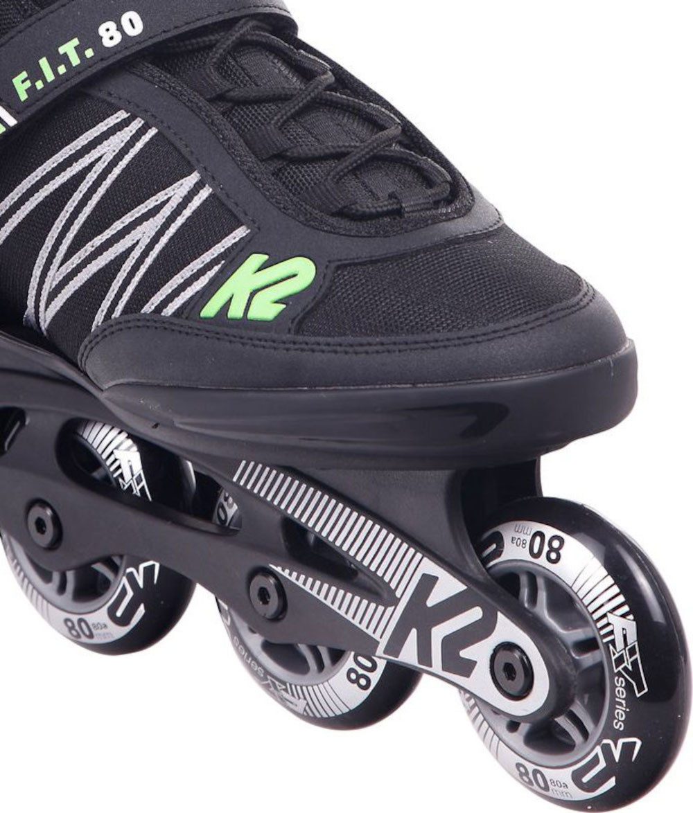 K2 Inlineskates K2 F.I.T. 80 Inline Skate black/green – Bild 4 von 5