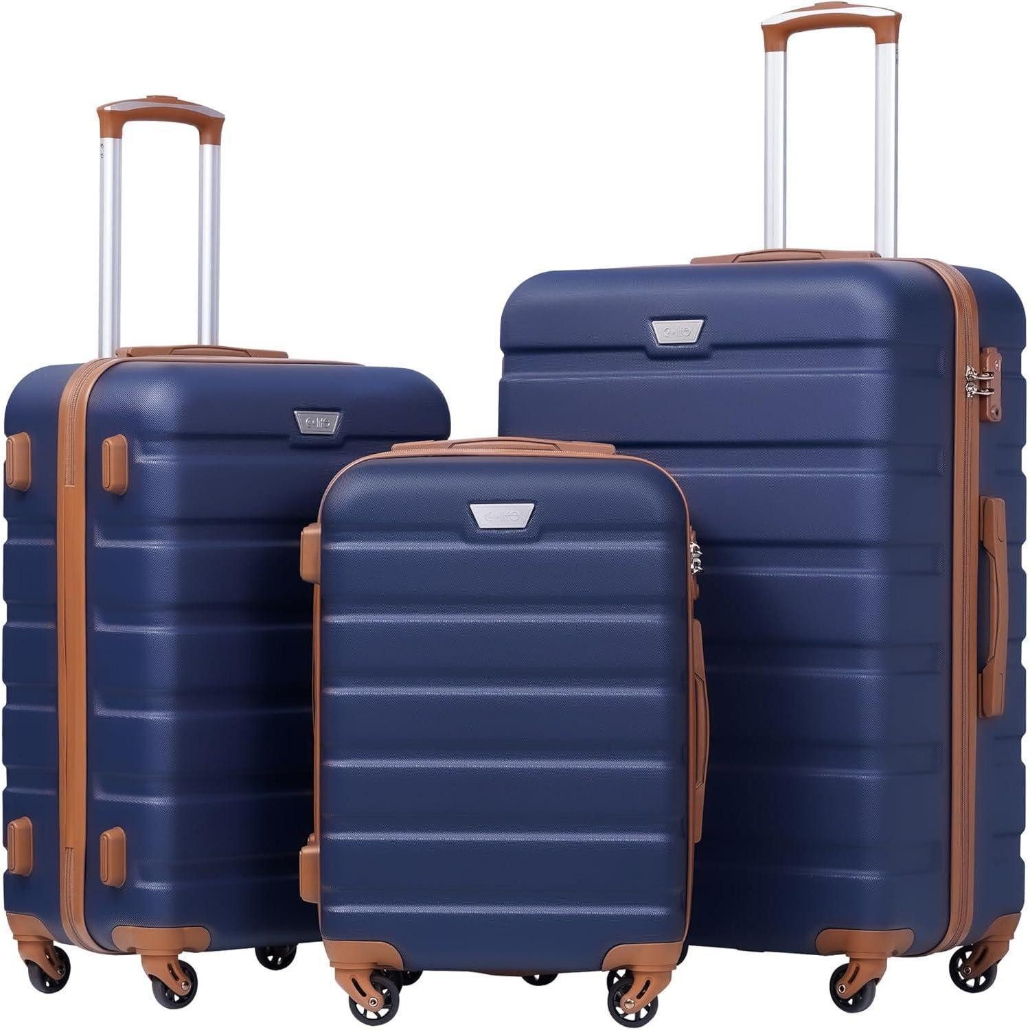Kofferset Hartschalen-Koffer Set 3-teilig Rollkoffer TSA-Schloss 4 Rollen