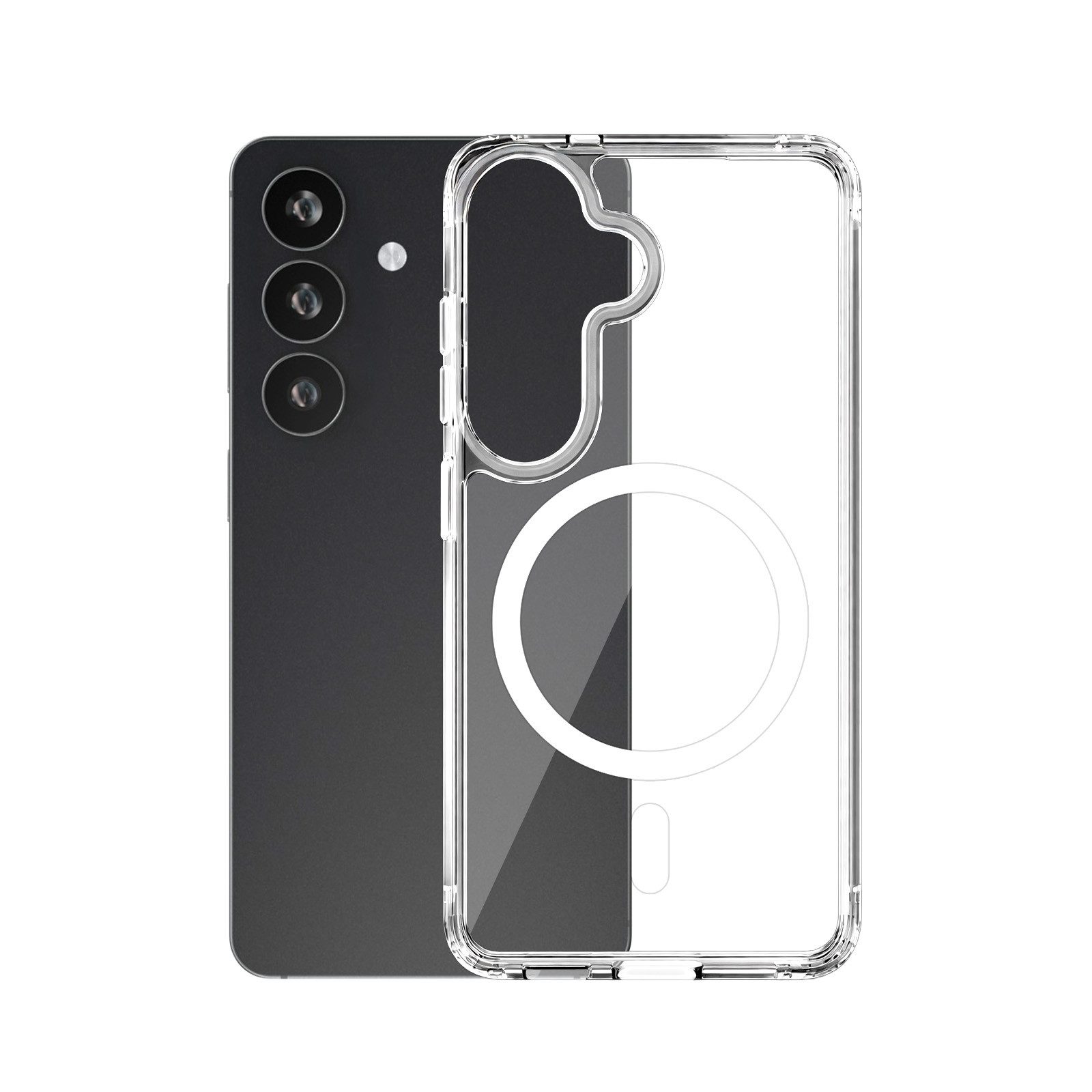 Tec-Expert Handyhülle Transparente Hülle mit Magnetring für Samsung Galaxy S26 FE 6.7 Zoll, 6.7", Cover Case Bumper mit MagSafe kompatibel