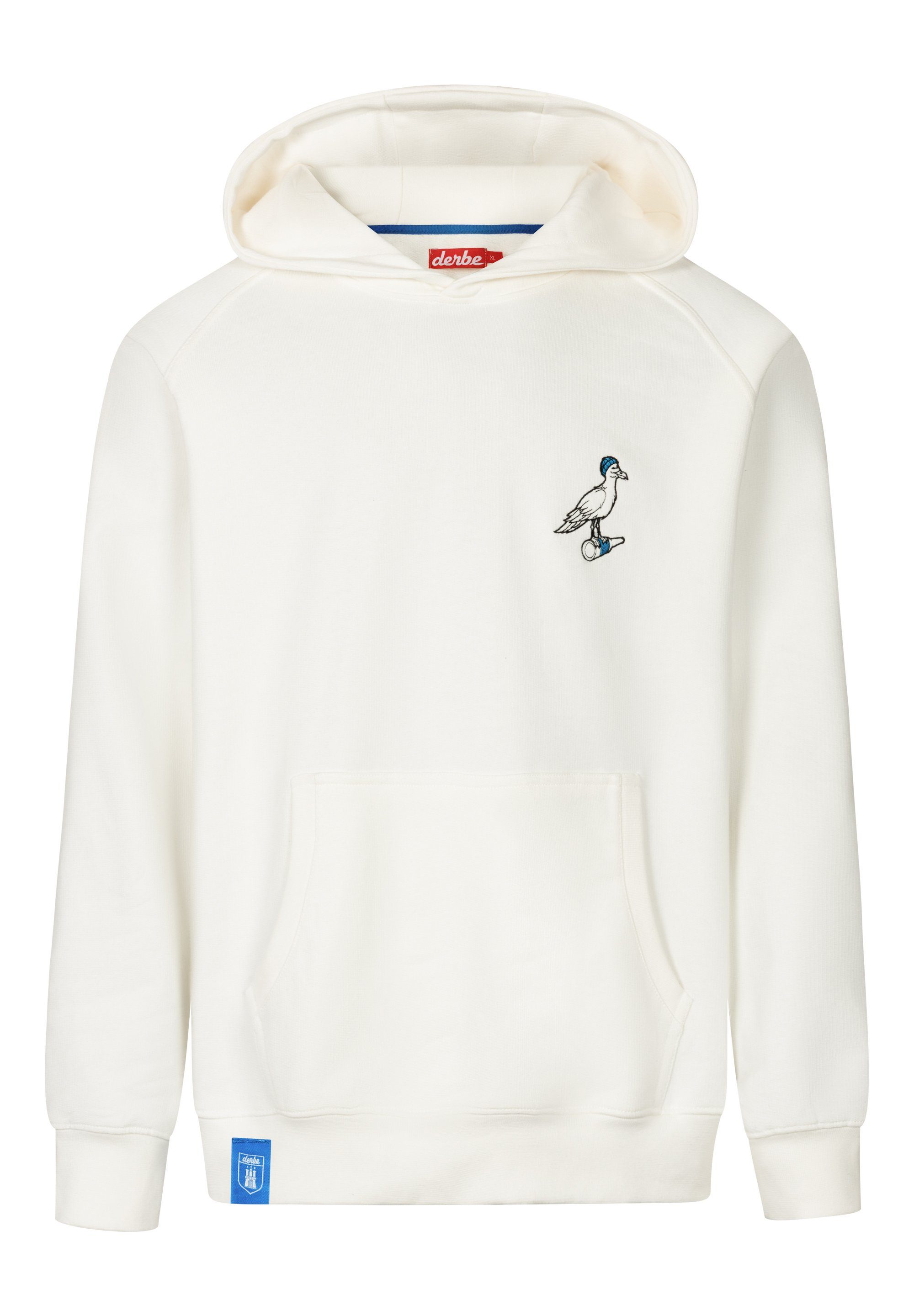 Derbe Kapuzenpullover Stickerei mit Sturmmöwe auf der Brust