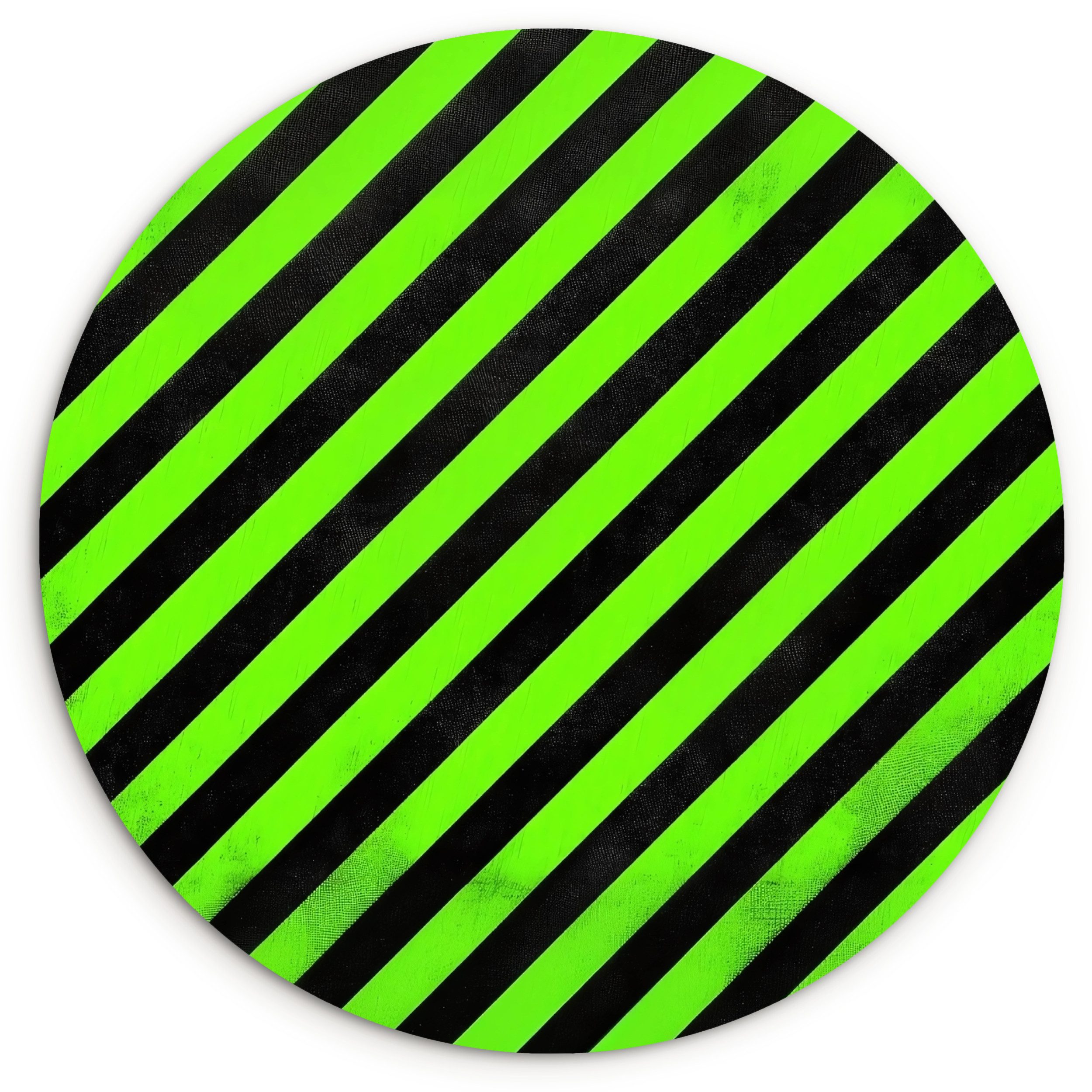 MuchoWow Gemälde Gaming - Streifen - Gewinkelt - Grün, Fotodruck (1 St), Kreis Wanddekoration, Rundes Wandbild, 30x30 cm