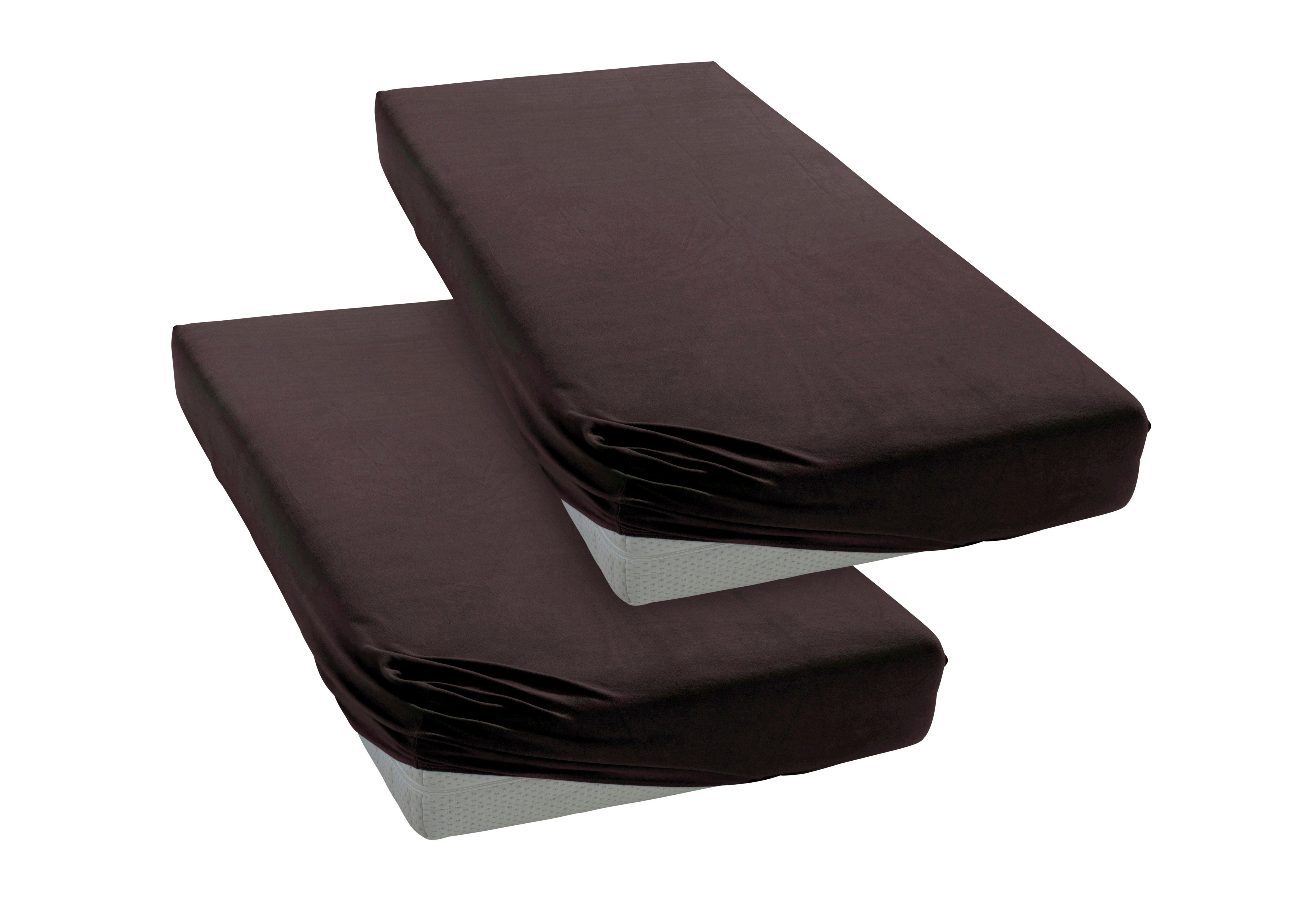 my home Натяжные простыни PHYSALIS, Jersey, Gummizug: rundum, (2 Stück), Baumwolle, Matratzen bis 18 cm Höhe, Bettlaken, Spannbetttuch, Laken