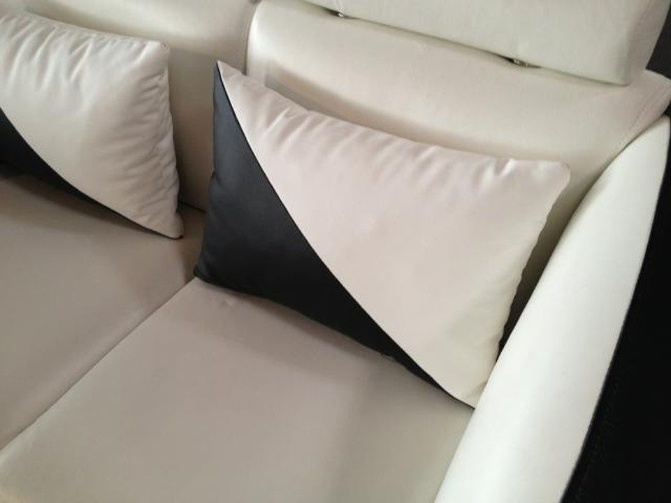 Xlmoebel Dekokissen XLMOEBEL Dekokissen aus Kunstleder in Schwarz und Weiß, Made in Europa