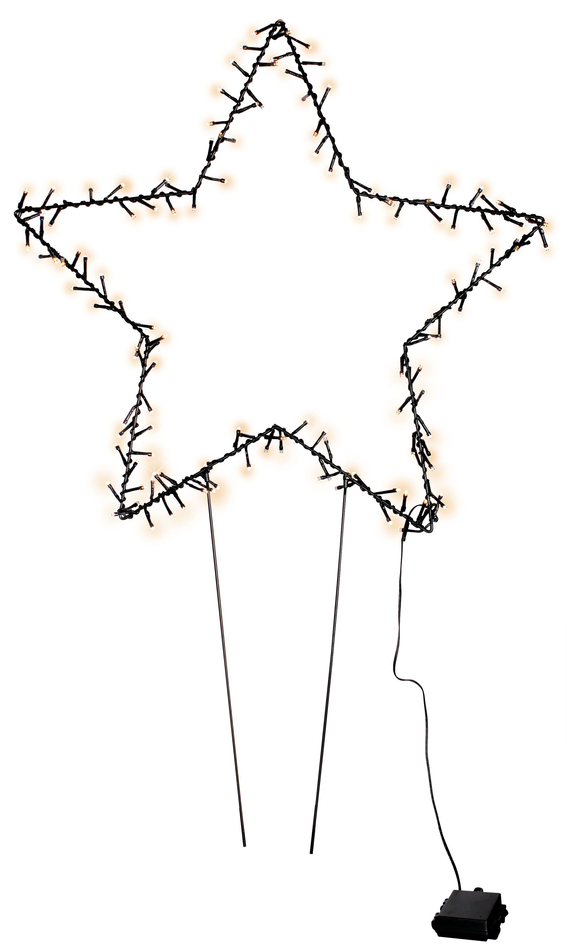 Spetebo Gartenstecker XL LED Stern Gartenstecker 60 cm mit Timer 140 LED (S günstig online kaufen