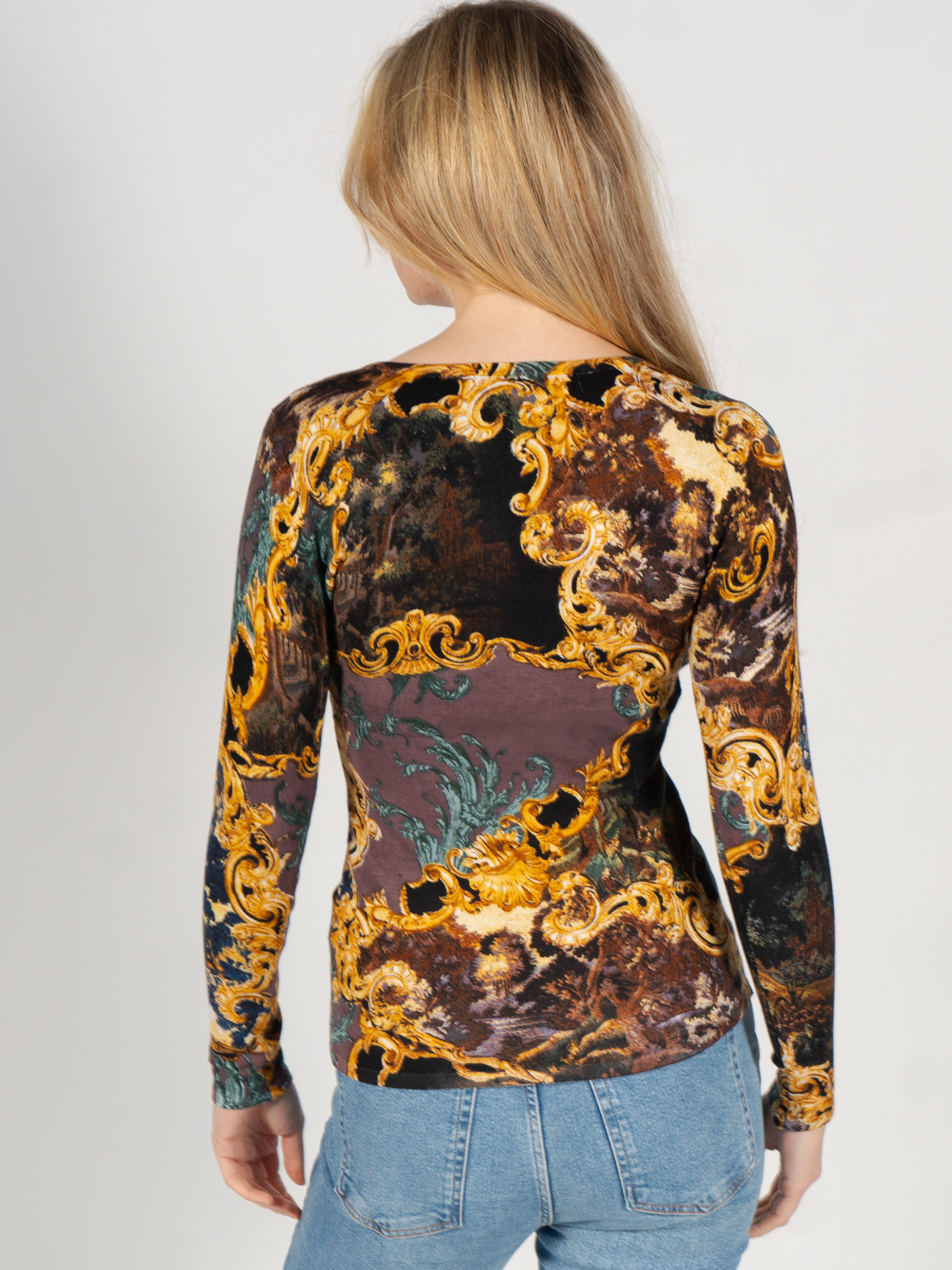 Passioni Strickpullover mit V-Ausschnitt in einem dekorativen Mustermix mit günstig online kaufen