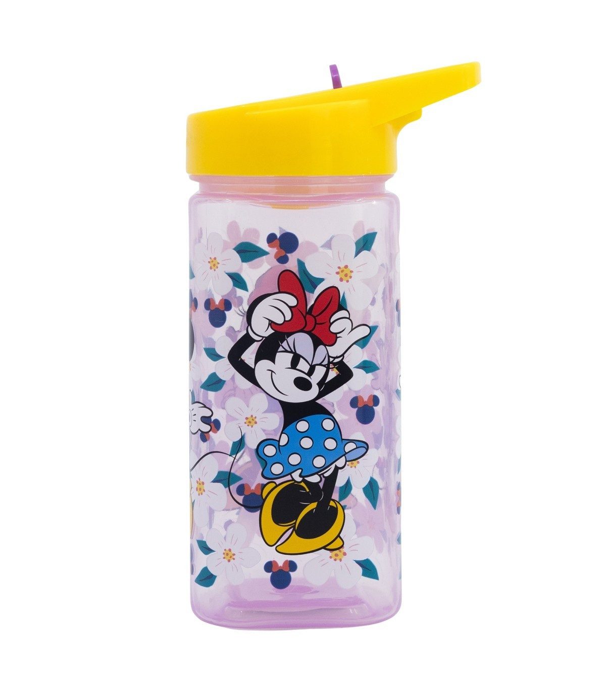 Disney Minnie Mouse Trinkflasche Kinder Wasserflasche 510 ml eckige Trinkflasche für Schule Freizeit
