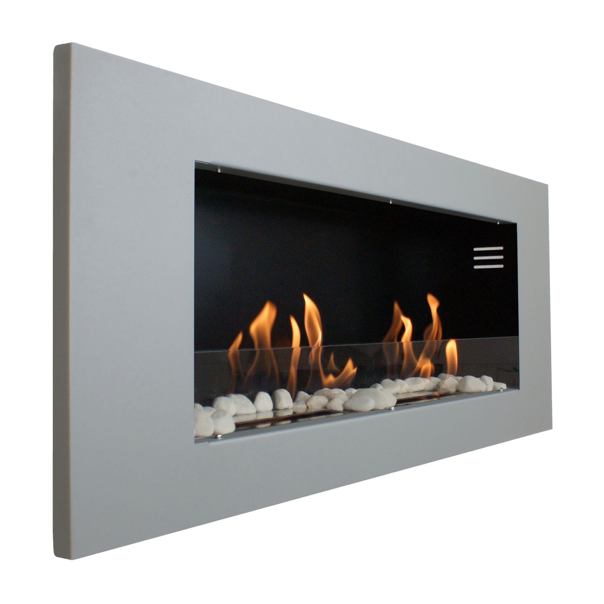 Kaminbau Mierzwa Echtfeuer-Dekokamin Aurora (Luxus Royal, Brenngel & Bio-Ethanol Kamin inkl. 2 regulierbare Edelstahl Brenner), Farbwahl, Gelkamin, Ethanolkamin, Kaminofen, Wandkamin