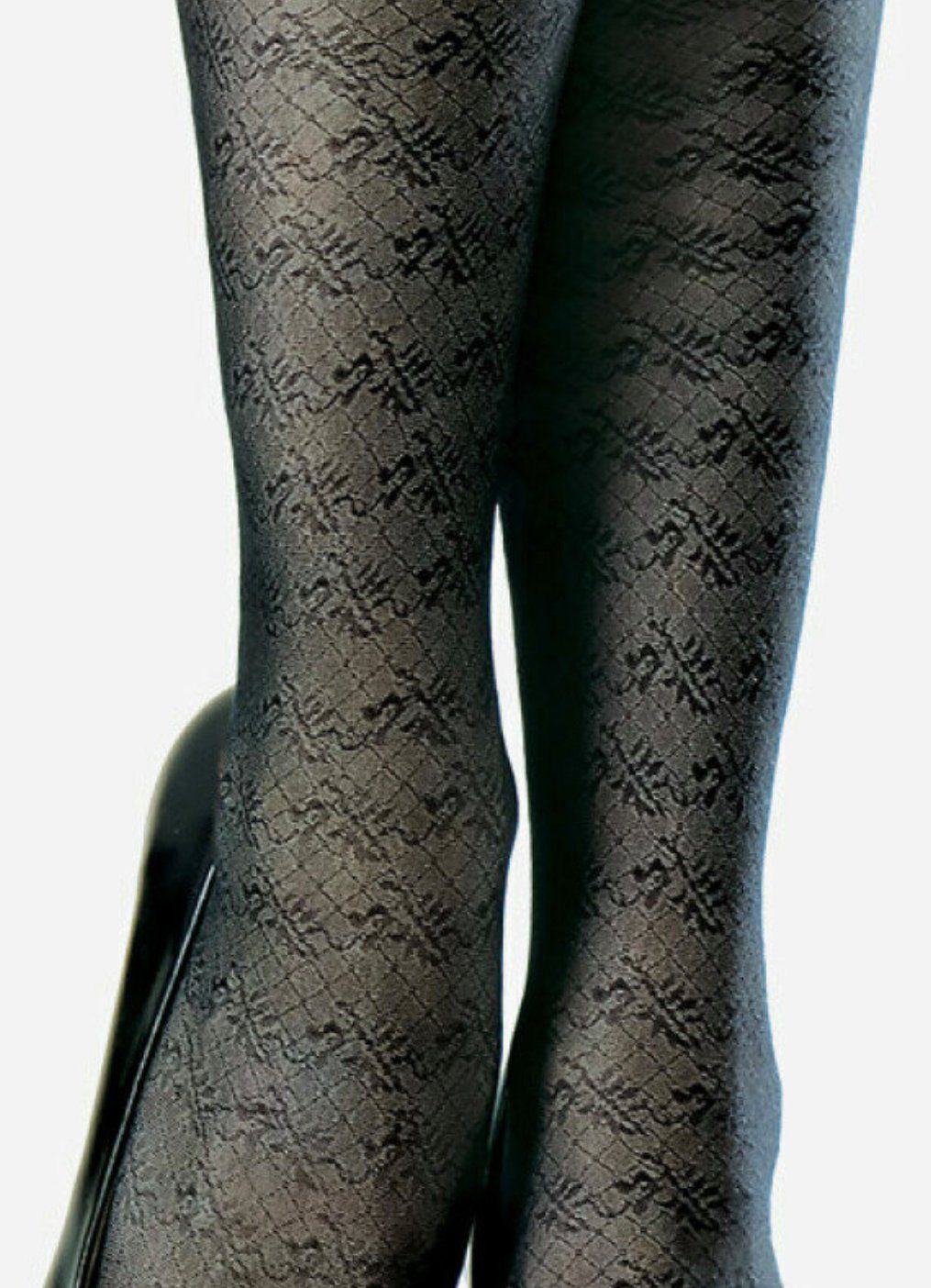 Lycille Feinkniestrümpfe elegante Kniestrümpfe aus Mikrofaser 40 den (1 Paar) mit Muster flache Nähte schwarz