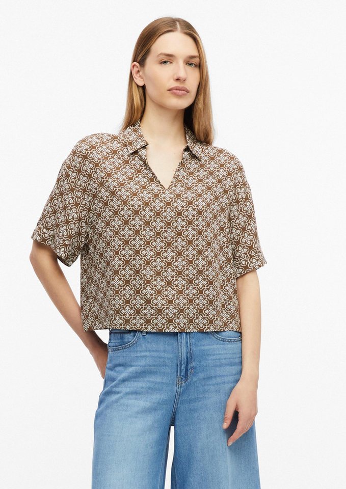 s.Oliver Kurzarmbluse Bluse Viskosebluse im Boxy Fit