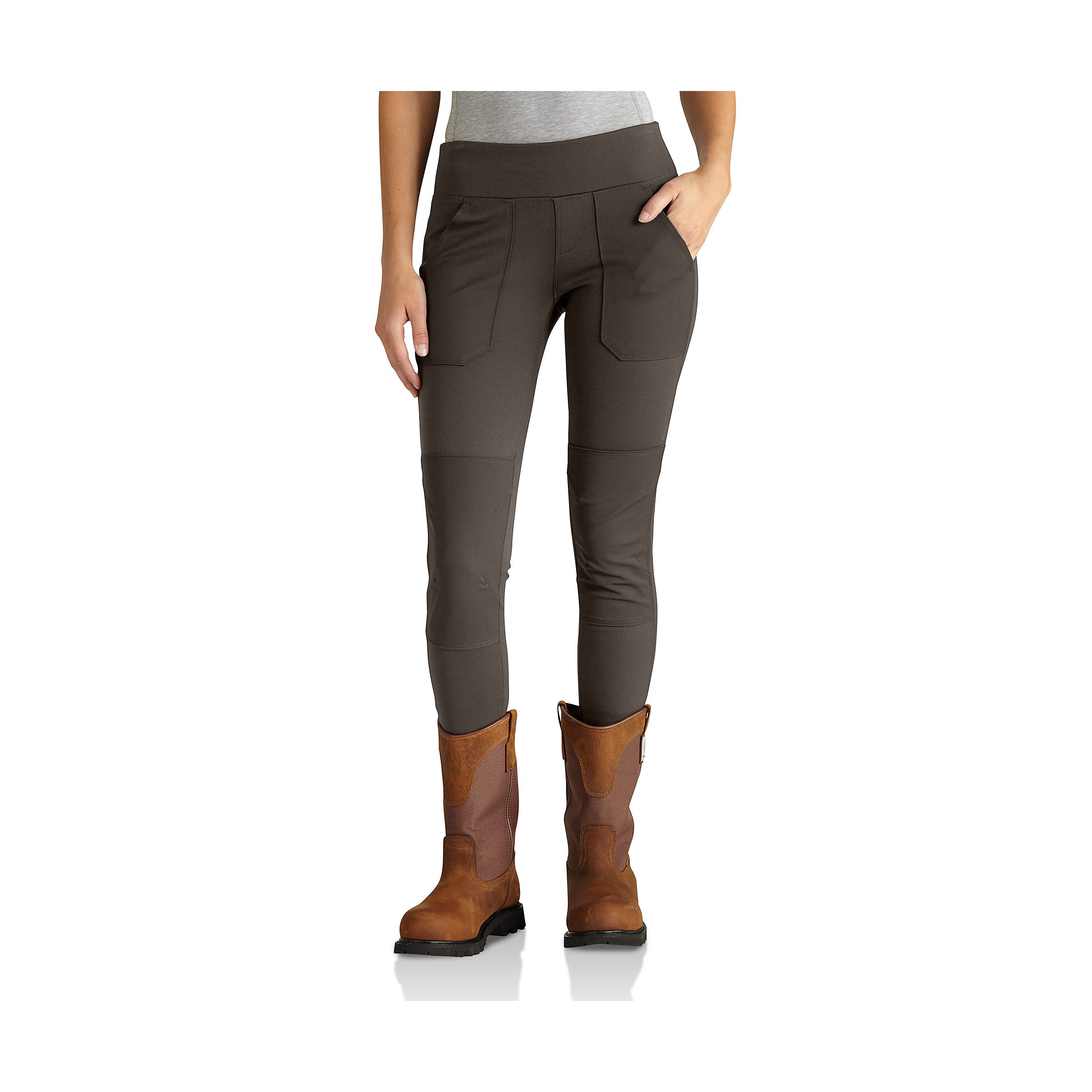 Carhartt Arbeitshose Utility Legging Dark Coffee Carhartt-Label auf Tasche genäht