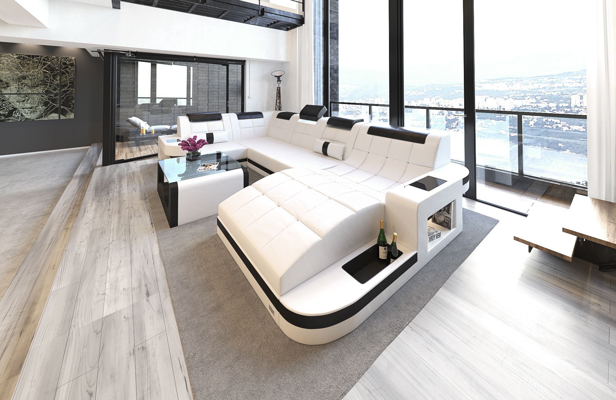 Sofa Dreams Wohnlandschaft Leder Ledercouch Sofa günstig online kaufen