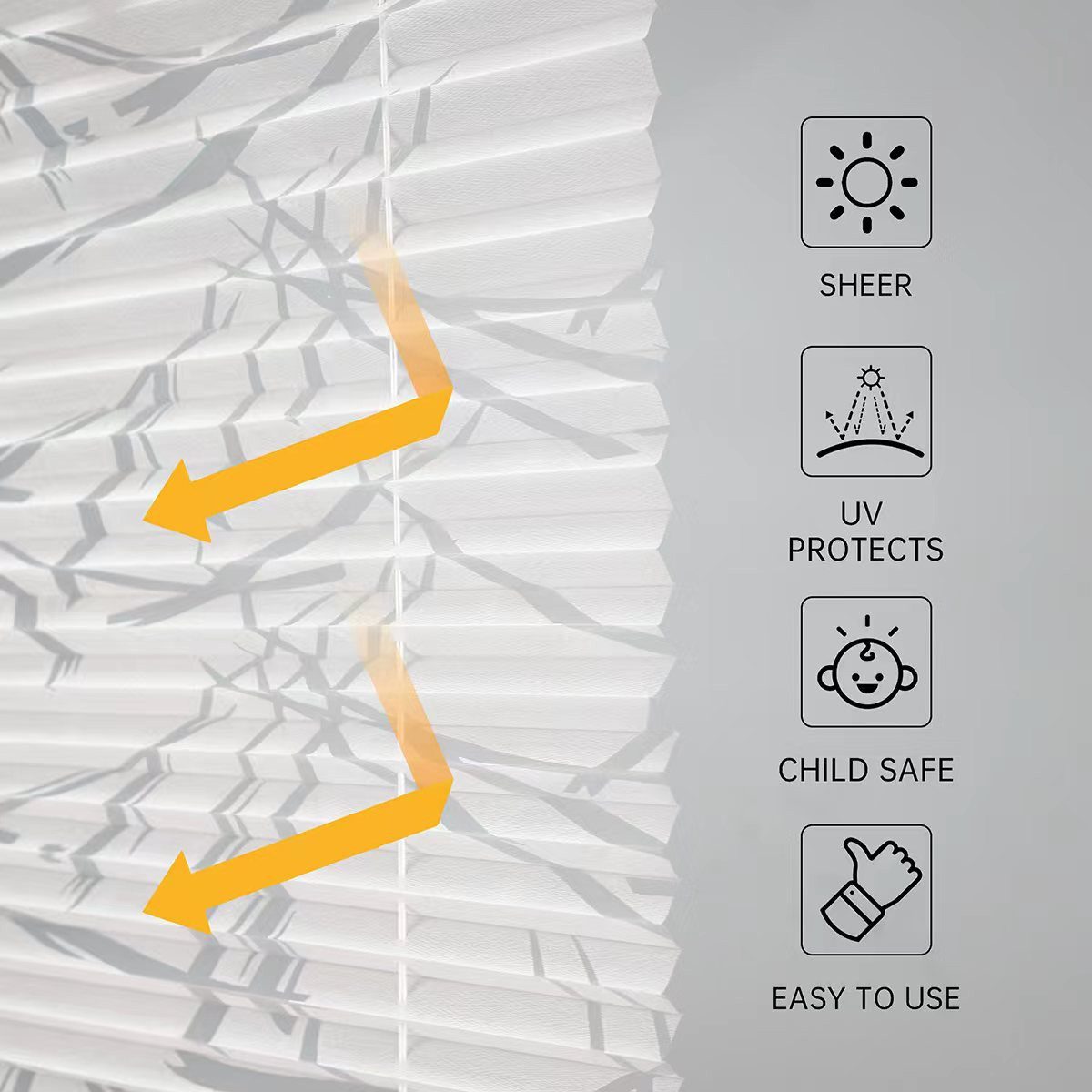 K-HOME Plissee Ausbrenner Streifen, Klemmfix, ohne Bohren, Lichtschutz, Lichtschutz, ohne Bohren, verspannt, Klemmfix, Klemmfix-Plissee mit Ausbrenner Stoff