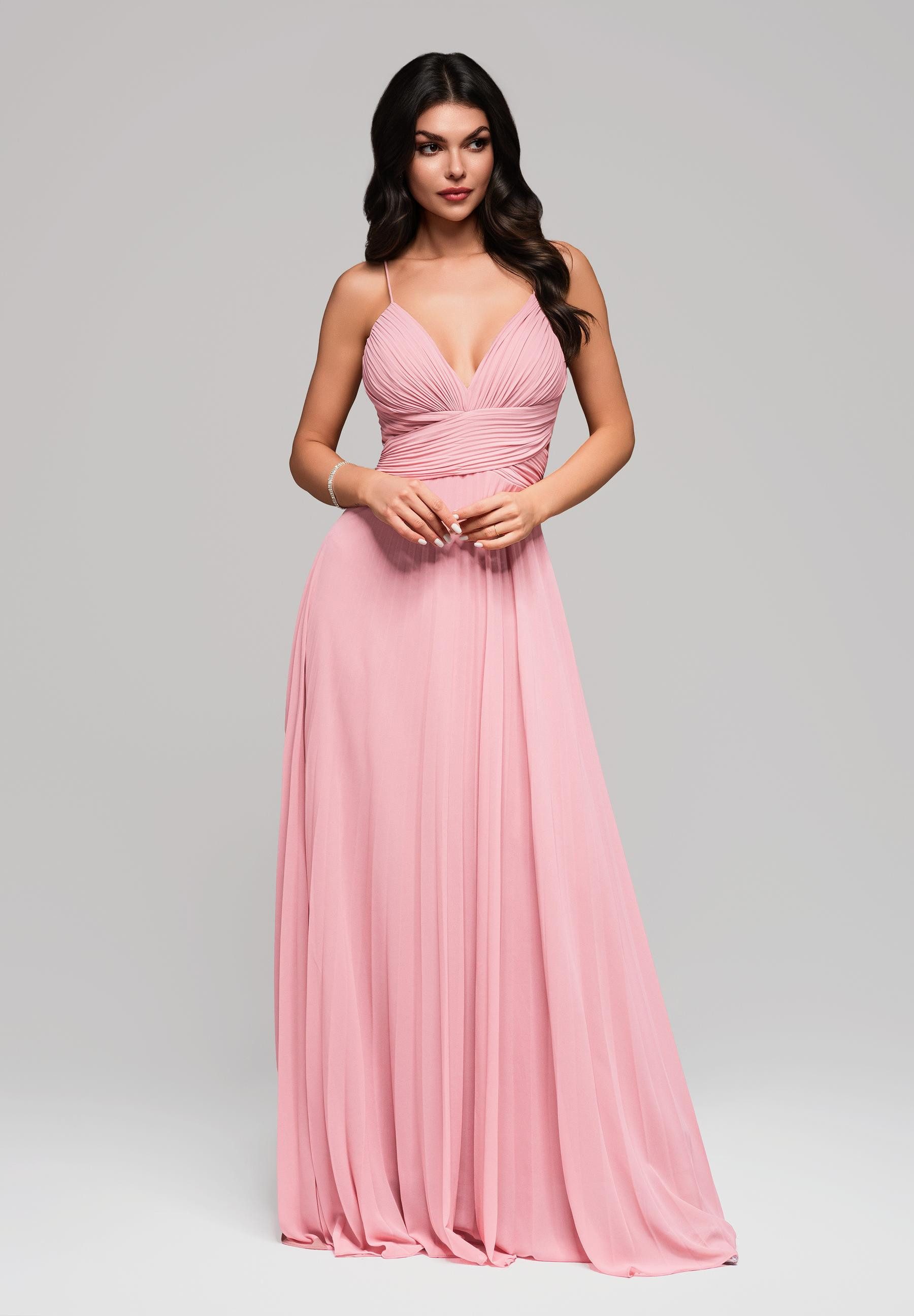 OMBRE Abendkleid Elegantes Maxikleid mit Faltenrock