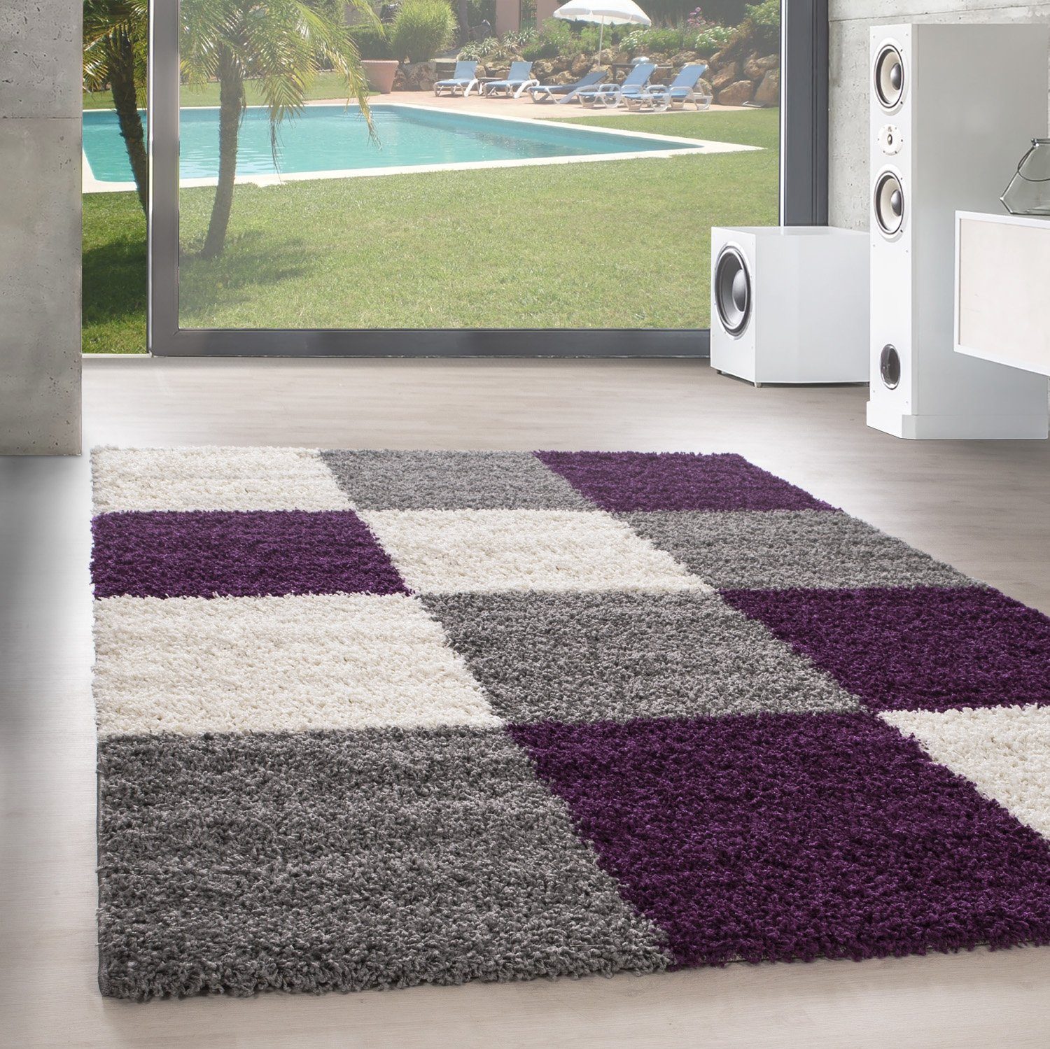 SIMPEX24 Teppich Kariert Design, Läufer, Höhe: günstig online kaufen