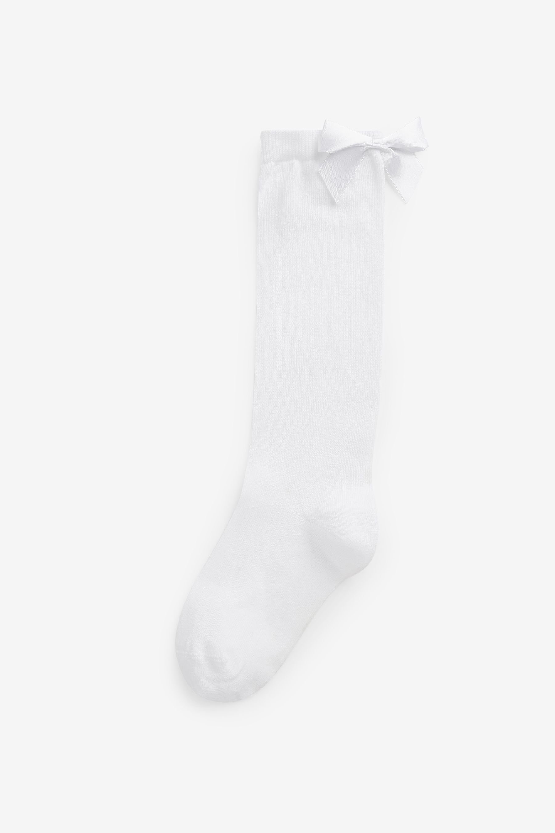 Next Kniestrümpfe Kniestrümpfe mit Schleife und Baumwollel, 2er-Pack (2-Paar)