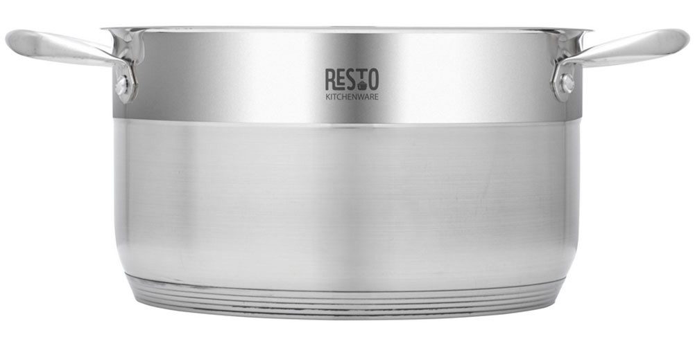 RESTO Kitchenware Kochtopf Rigel, Topf energiesparend und spülmaschinenfest, Edelstahl 18/10 (2-tlg), mit hitzebeständigem Glasdeckel, im Geschenkkarton