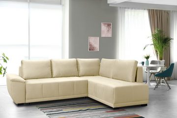 exxpo - sofa fashion Ecksofa Elvis, L-Form, Schlaffunktion & Bettkasten, inkl. 5 Rückenkissen