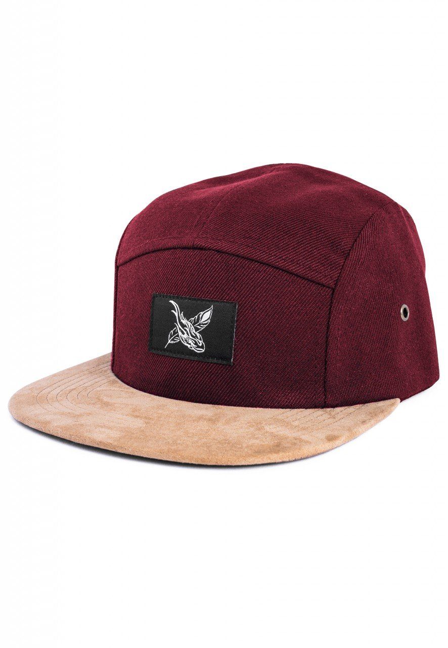 Snapback Cap Port Said 5-Panel Cap - Maroon-Suede