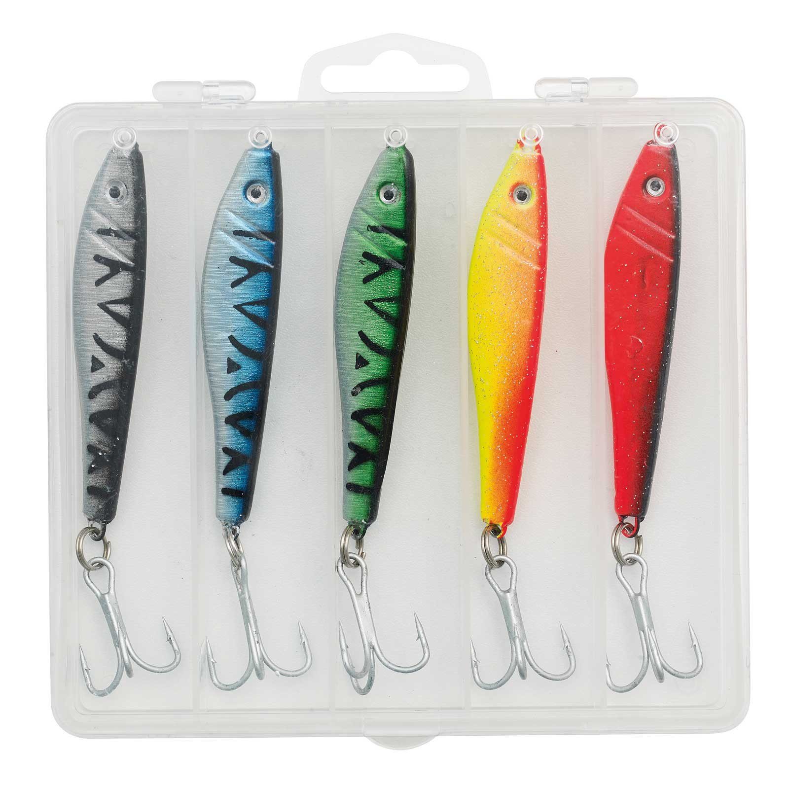 Kinetic Kunstköder, Kinetic S Pilker Angelköder Meer Angelset - 5 Salzwasserköder 62g mit Box