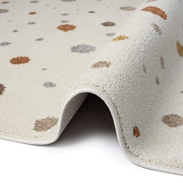 Teppich Designerteppich creme weich Farbkleckse grau braun beige elegant, Teppich-Traum, rechteckig, Höhe: 9 mm