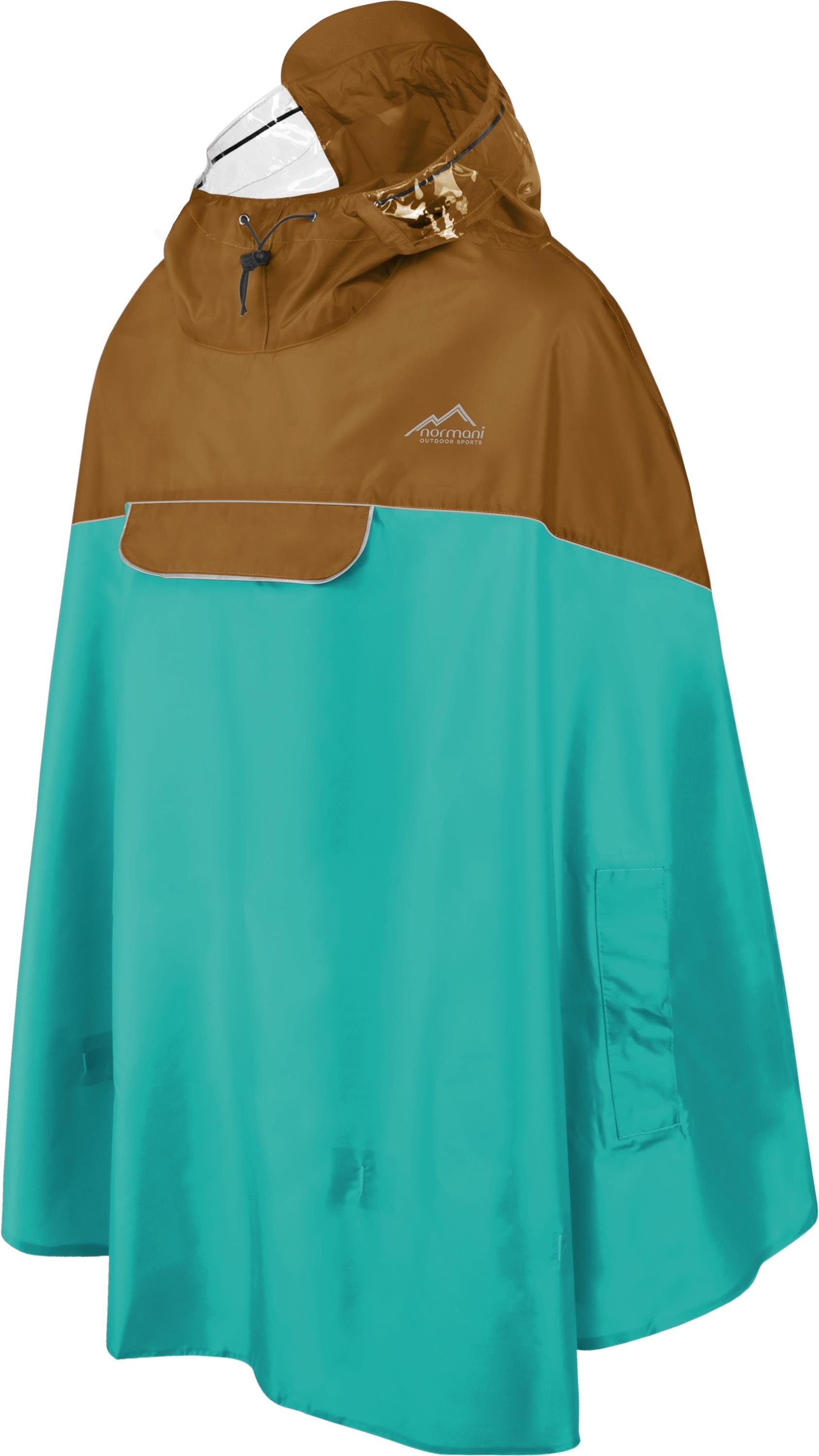 normani Regenponcho Regenponcho Sohra Wasserdichter Fahrradponcho mit Kapuze und Sichtfenster