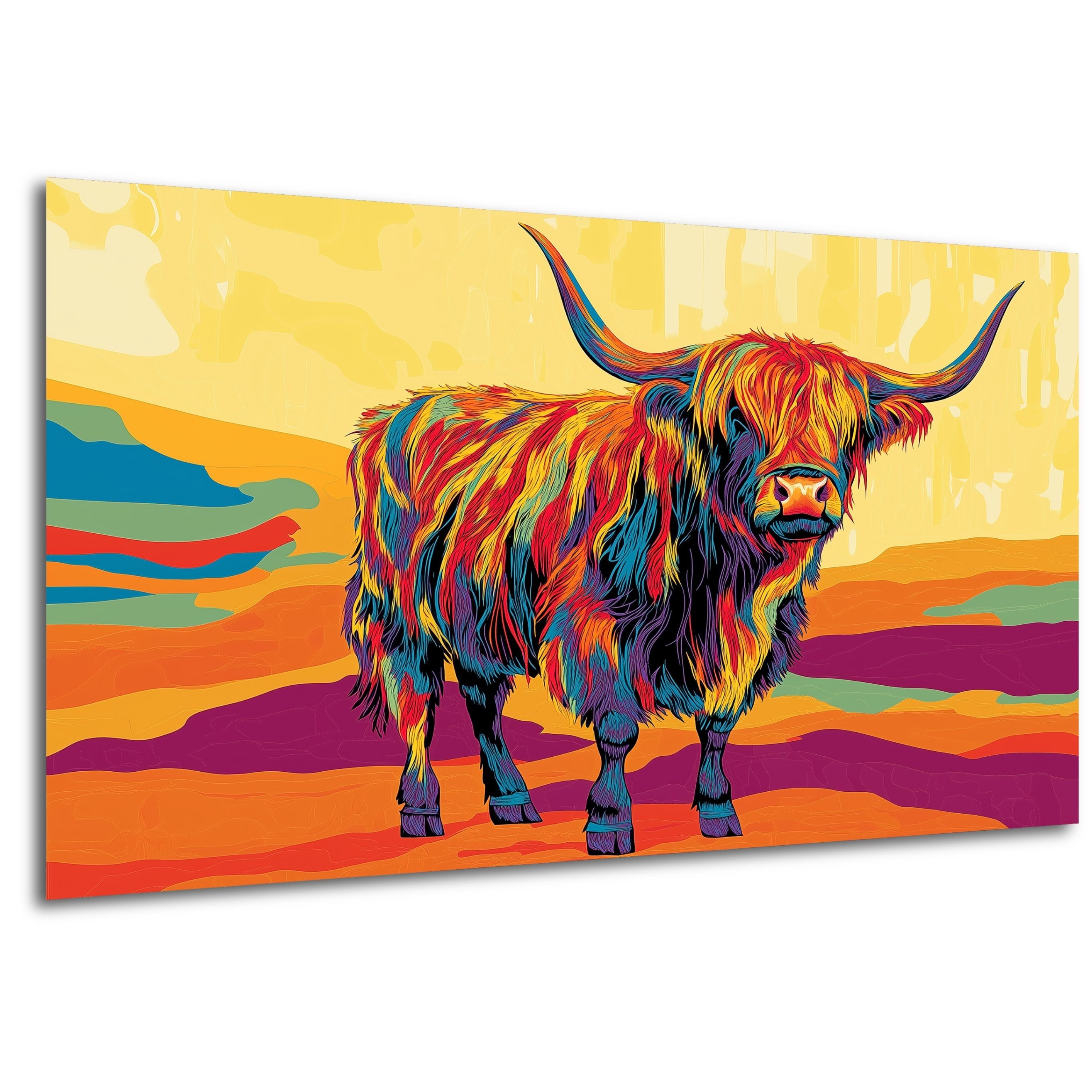 DARO Design Leinwandbild Modern Abstrakt Wandbilder XXL Wandbild Wand Deko Leinwand Bilder, (rotes Rind - Bild Groß Wohnzimmer Schlafzimmer Küche Esszimmer Einteilig Querformat Fotodruck Leinwände Wanddeko Abstrakte Kunst Boho), 30x20cm