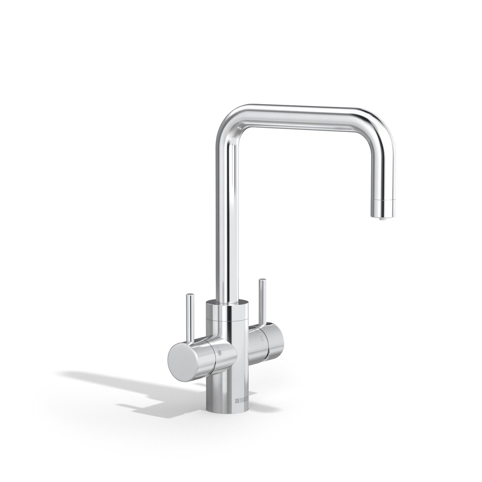 BRITA Küchenarmatur yource pro select Chrom, Eckig, Yource CO2-Zylinder, BRITA P 3000-S Filterkartusche