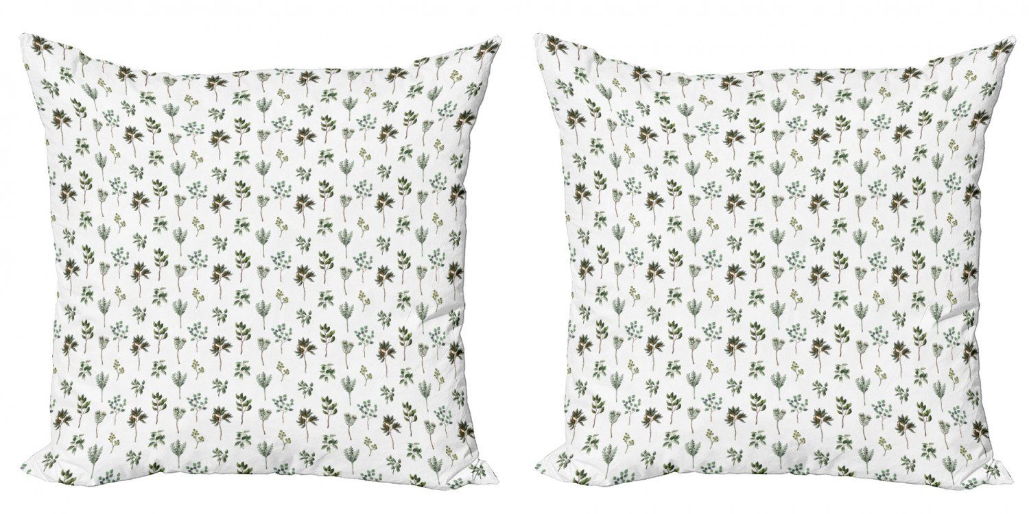 Kissenbezüge Modern Accent Doppelseitiger Digitaldruck, Abakuhaus (2 Stück), Blumen Verschiedene Plantation Leaves
