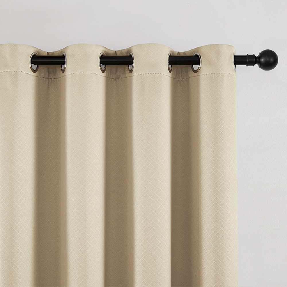 Gardine Beige Lichtundurchlässige Vorhänge Schallschutz FELIXLEO cm, Set 2er 213x 132