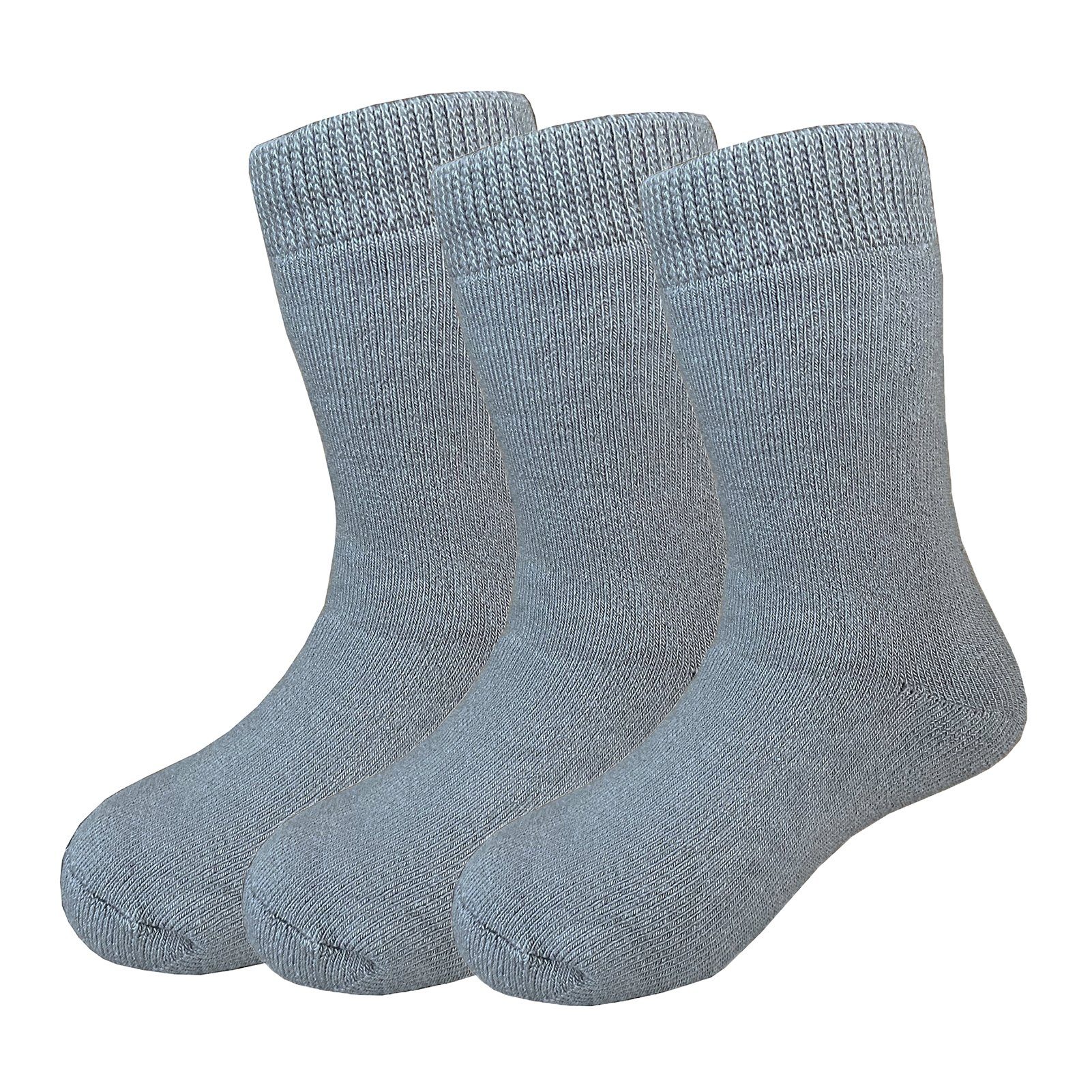 Yalion Socken Kinder Socken mit Halbplüsch weich & elastisch (Set, 3 Paar)