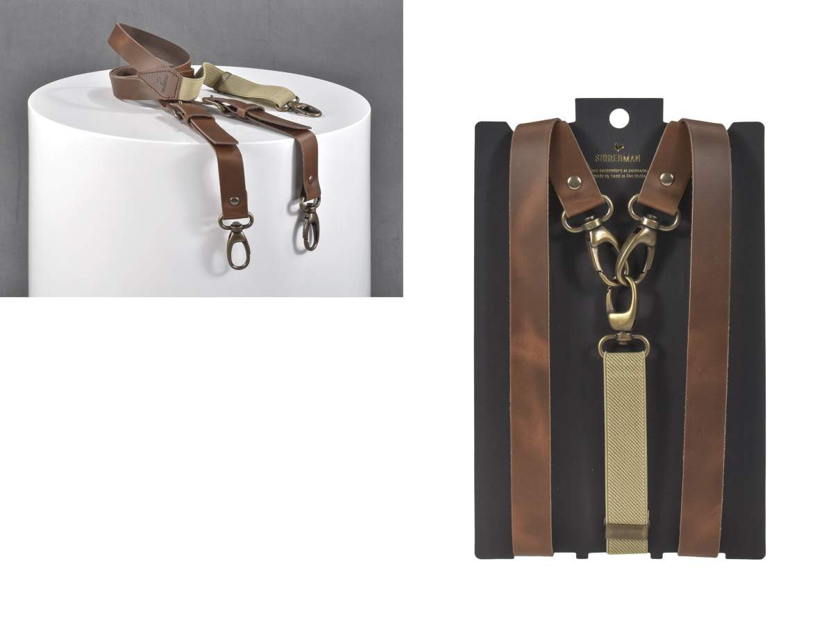 Sir Redman Hosenträger Leder mit Karabinerhaken günstig online kaufen