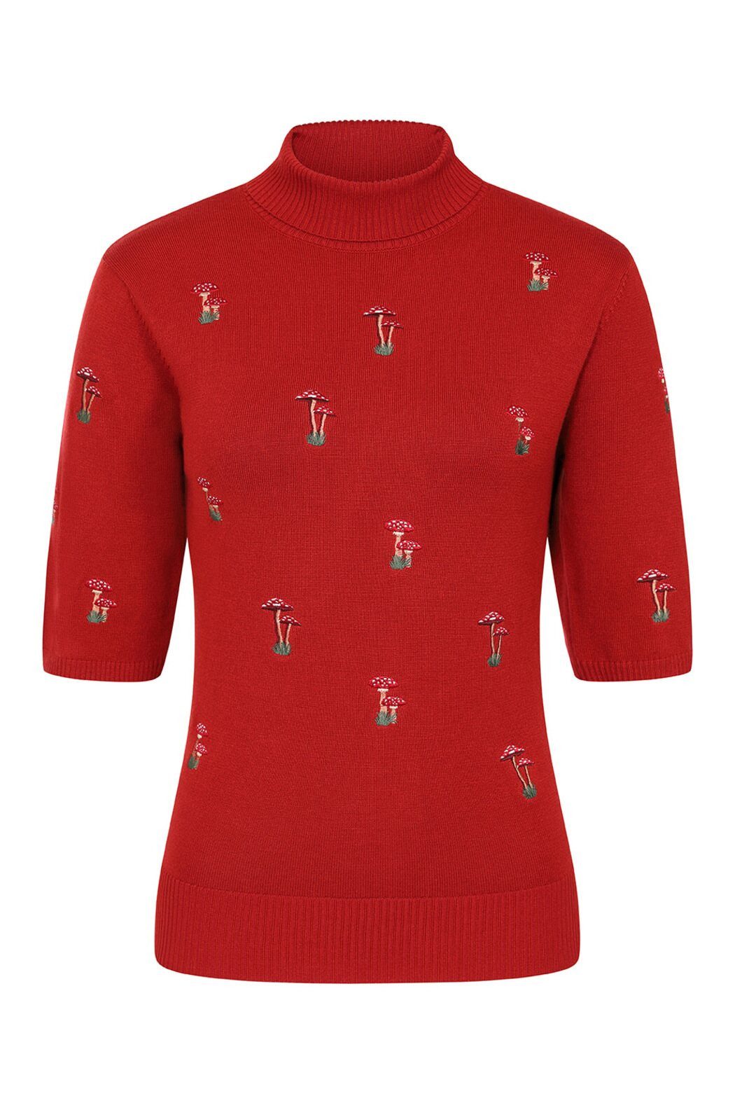 Banned Kurzarmpullover Mushroom Dreams Rot Vintage günstig online kaufen