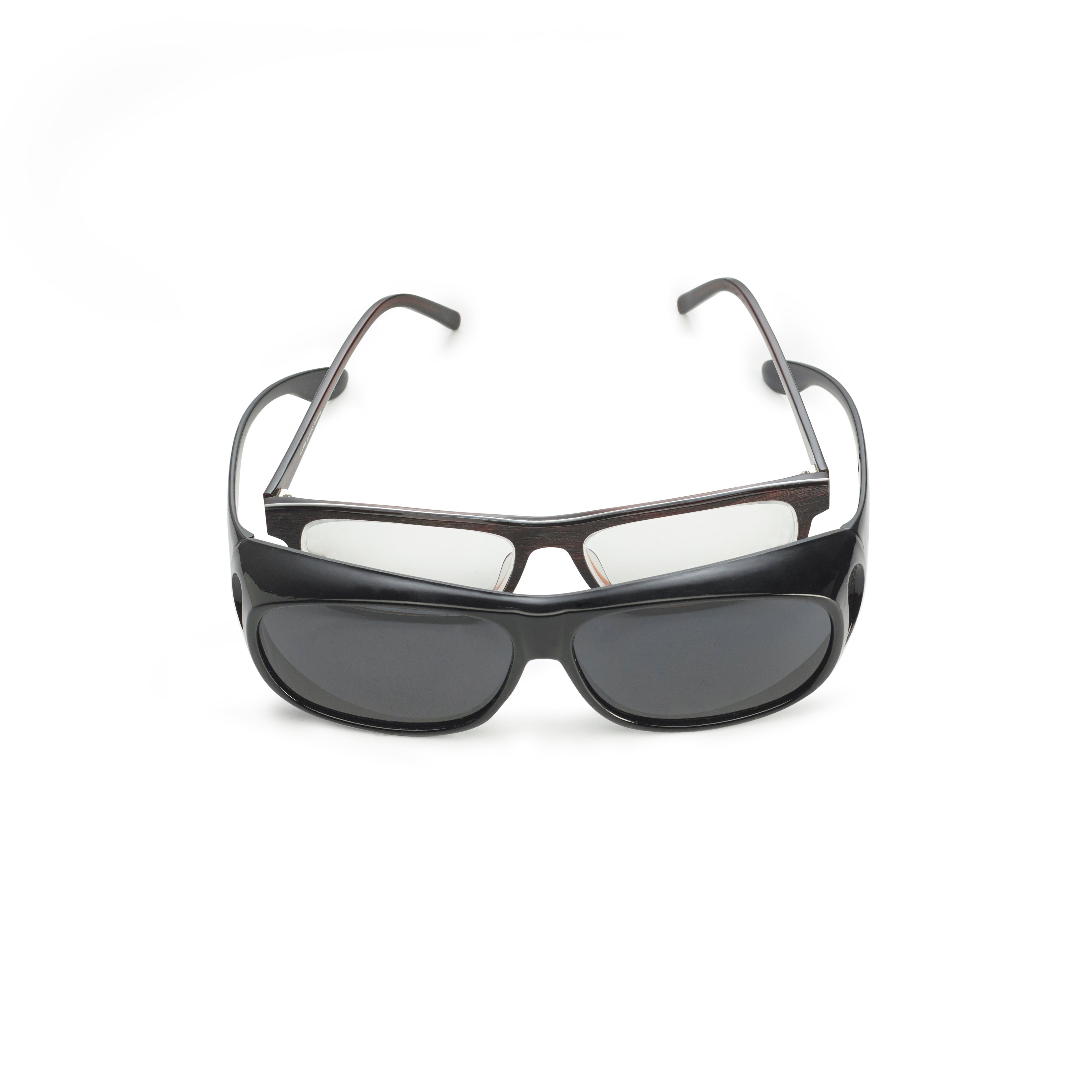 Schwarz Überbrille Überzieh Sonnenüberbrille CLASSIC Überziehbrille 400 Sonnenbrille FALINGO Sonnenbrille EDITION UV polarisiert