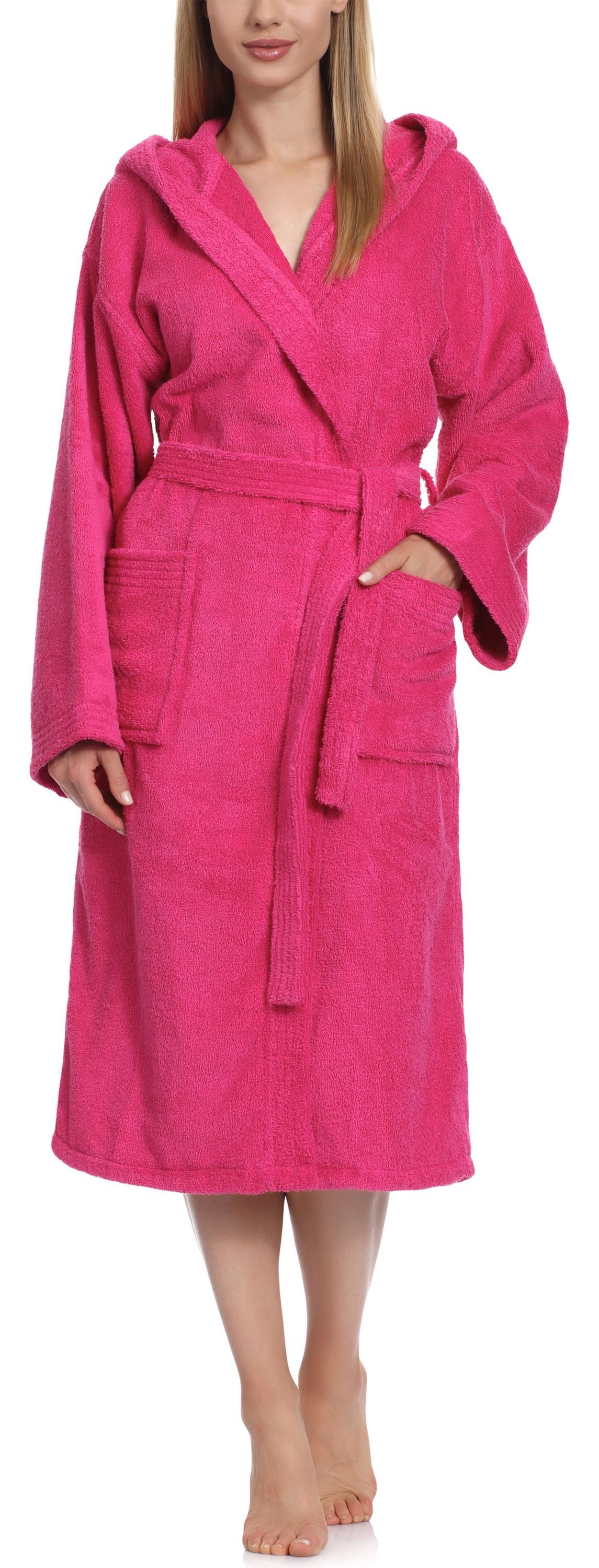 Bademantel Damen Frottee Bademantel aus 100% Baumwolle LA40-193