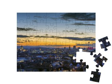 puzzleYOU Puzzle Luftbildaufnahme von Hannover am Abend, 48 Puzzleteile, puzzleYOU-Kollektionen Hannover