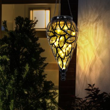 etc-shop LED Solarleuchte, LED-Leuchtmittel fest verbaut, Warmweiß, Solarlampen für Außen hängend Gartendeko für draußen Hängeleuchte