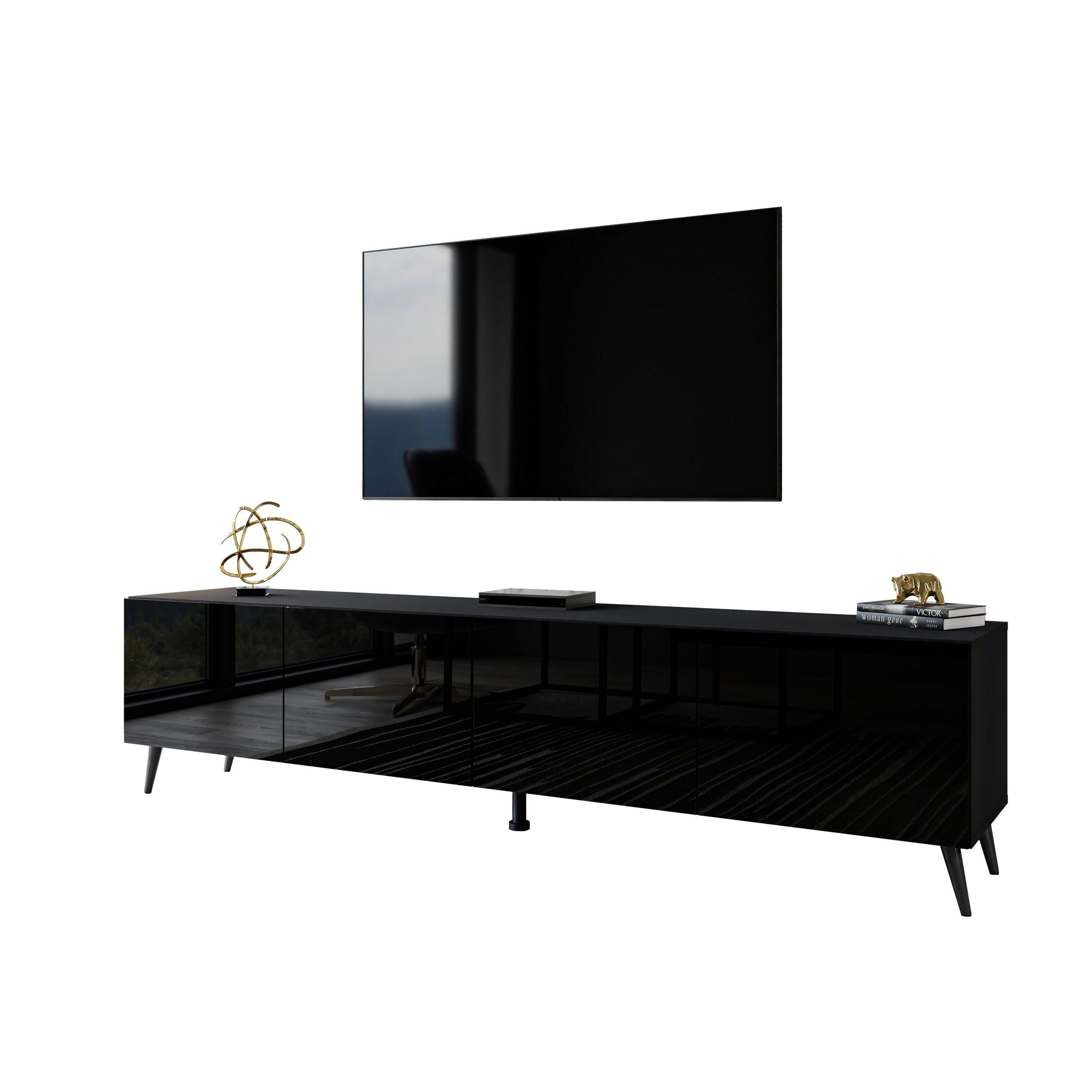 ALLHOUSE24 TV-Schrank LOGANTE 200 cm Breite Unterschrank TV Lowboard Metall günstig online kaufen