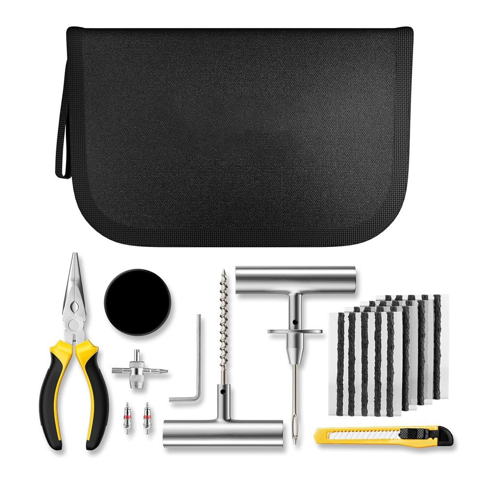 AFKSMILE Reifen-Reparaturset Universal Tire Repair Kit, 31-teilig Reifenreparaturset, Kit für PKW, 31-St., Mit Stopfen für die Reparatur von Reifenpannen, Reifenflicken