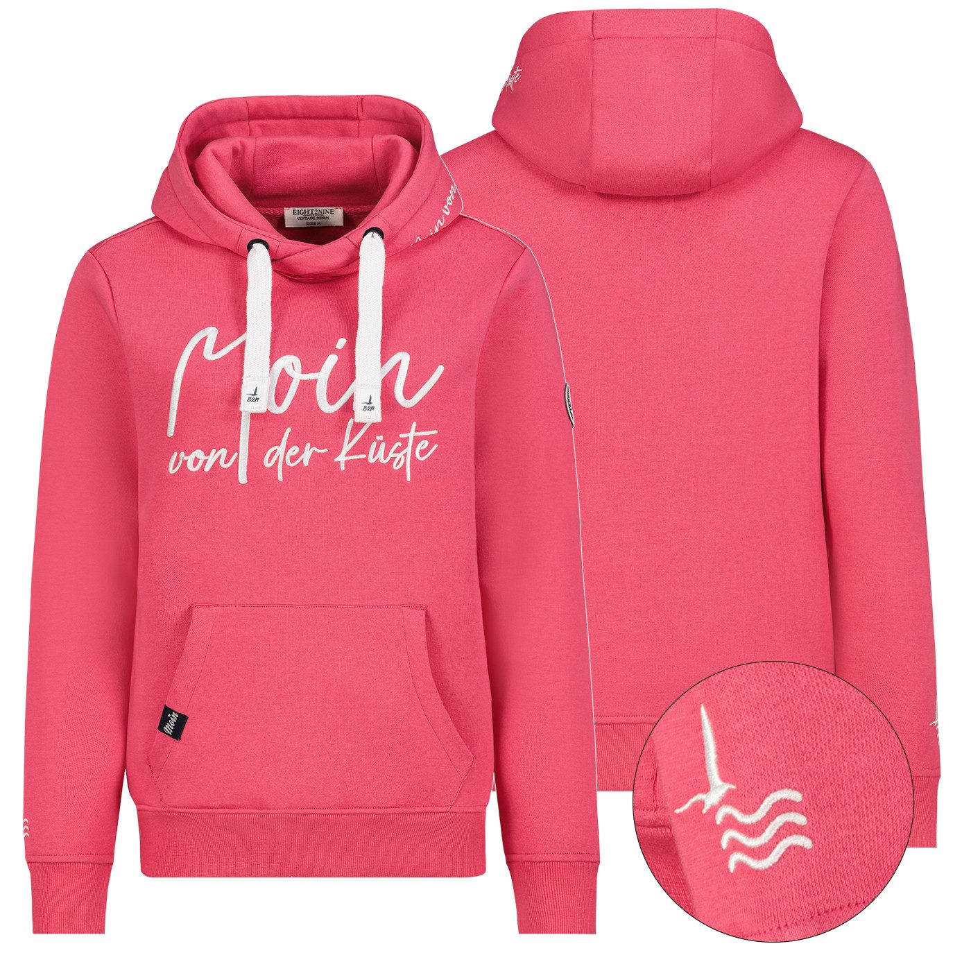 Eight2Nine Hoodie Kapuzenpullover Eingrifftaschen Sweat Hoodie (1-tlg) D106 günstig online kaufen