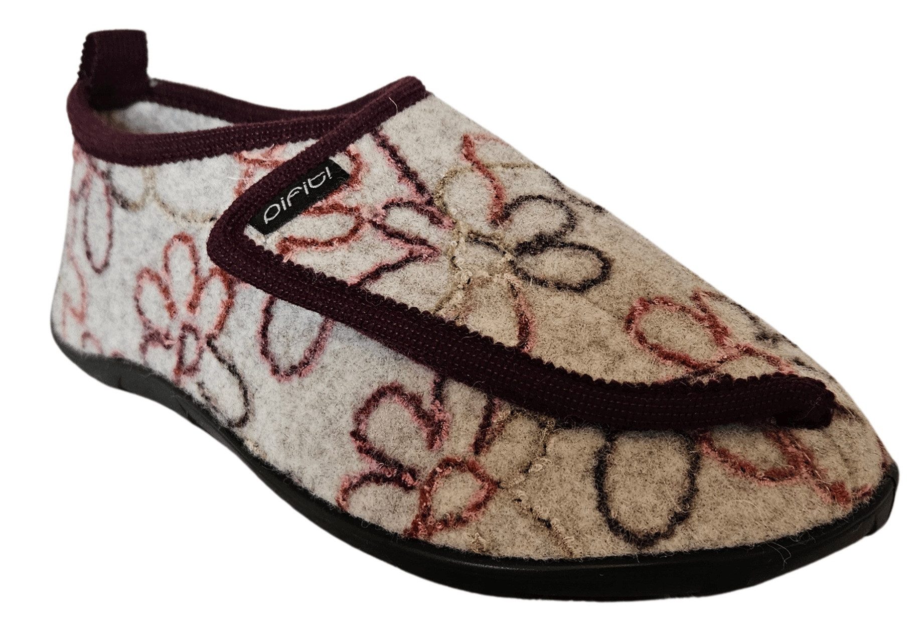 pifit! Klettschuh, Hausschuh "comfortable" mit Barfußgefühl Barfußschuh variable Weitenregulierung durch starken Klettverschluss