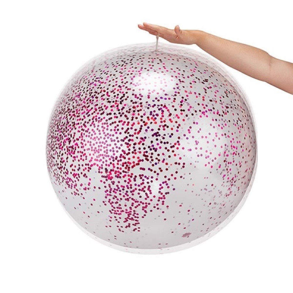 Toi-Toys Spielball Aufblasbarer Glitzerballon - Glitzer 60cm Ball, Partyball