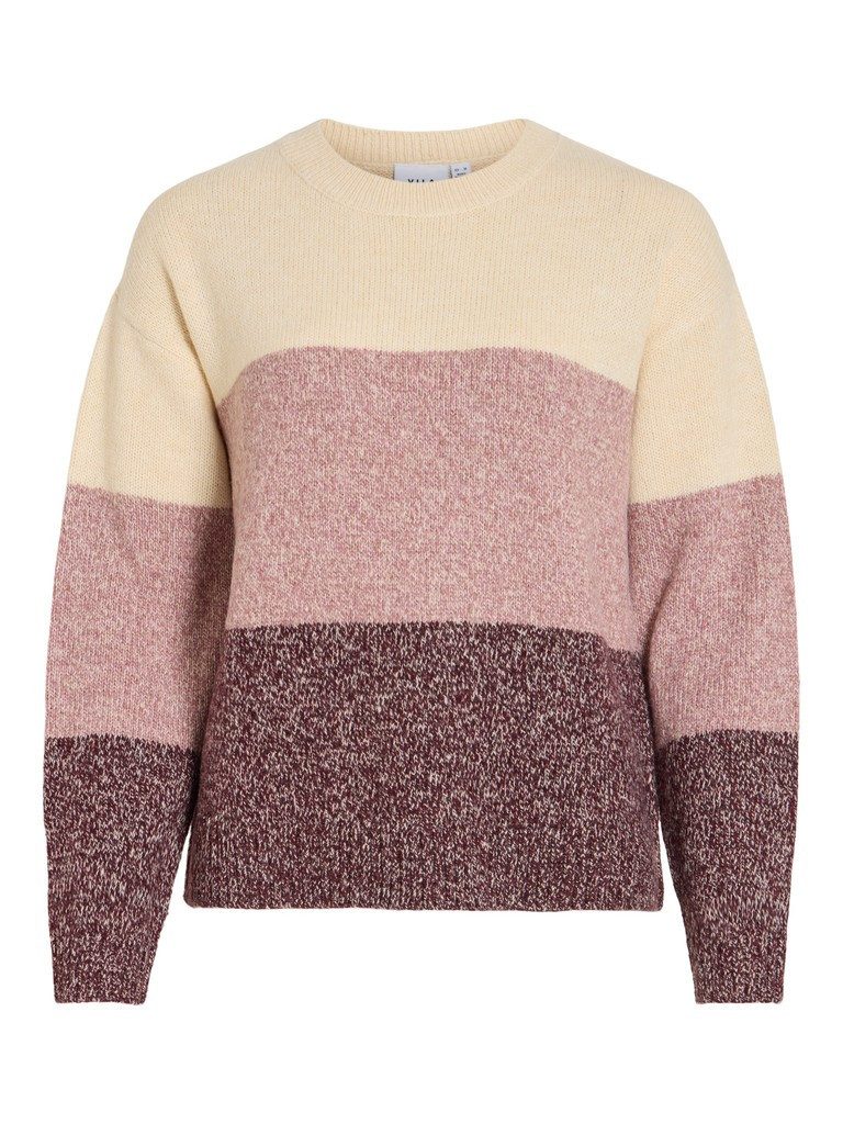 Vila Strickpullover VISPOSA O-NECK L/S STRIPE KNIT TOP/