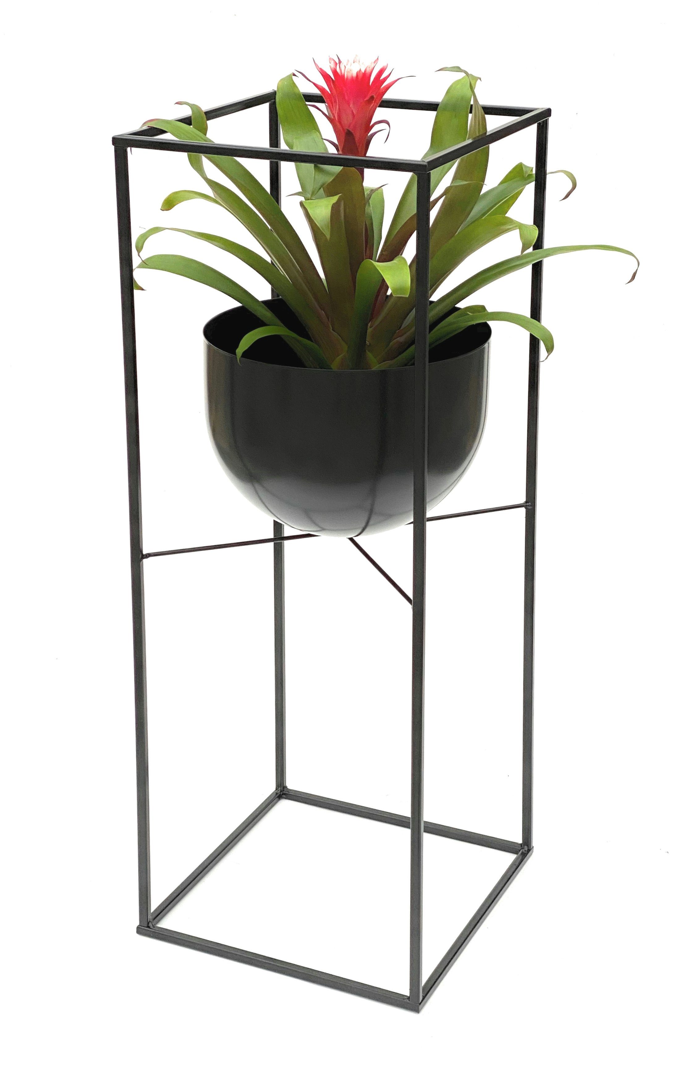DanDiBo Blumenständer Blumenhocker Metall Schwarz für Innen mit Topf