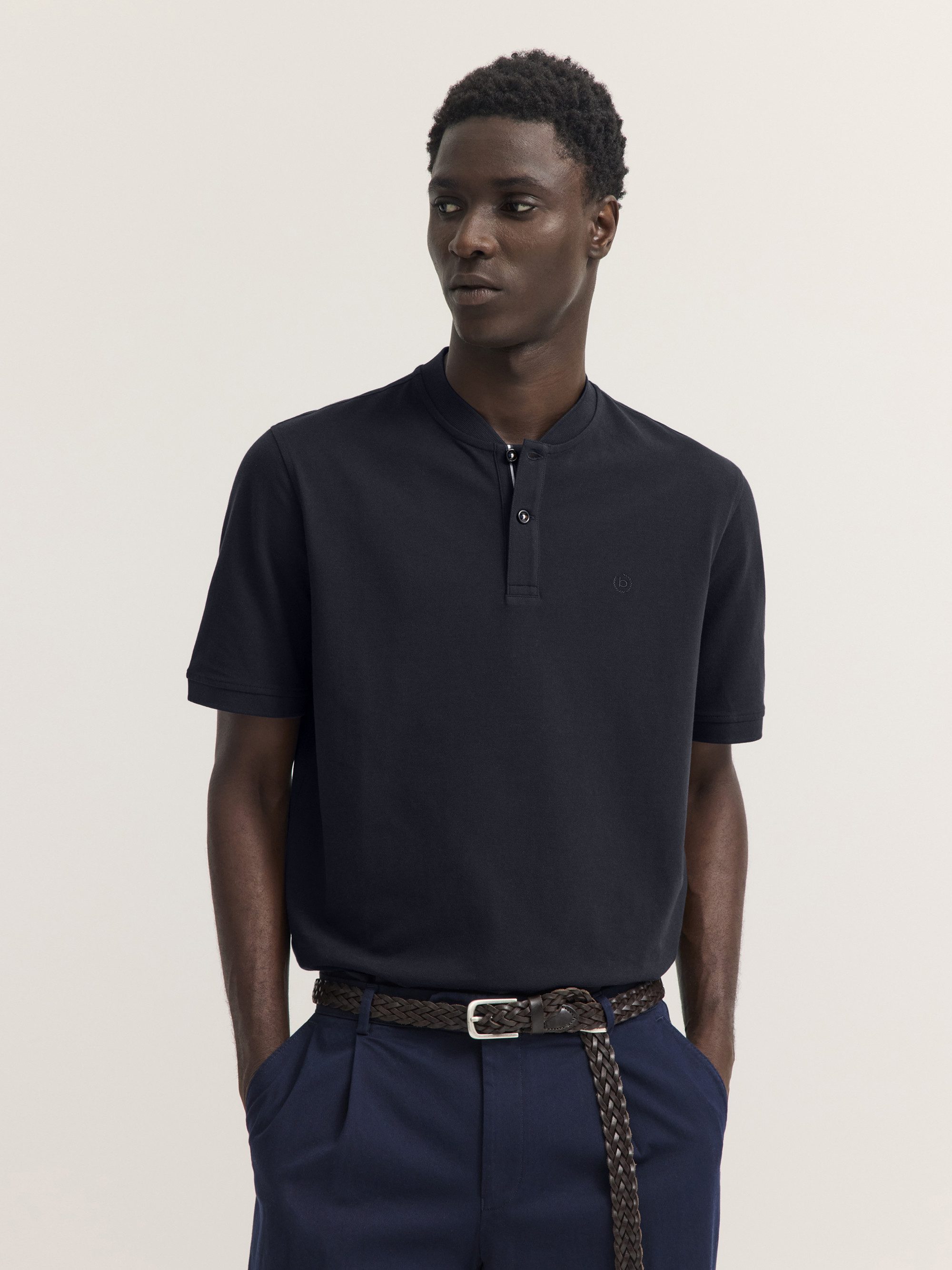 bugatti Poloshirt Modern Fit Modern Fit Baumwolle Collegekragen Kurzarm