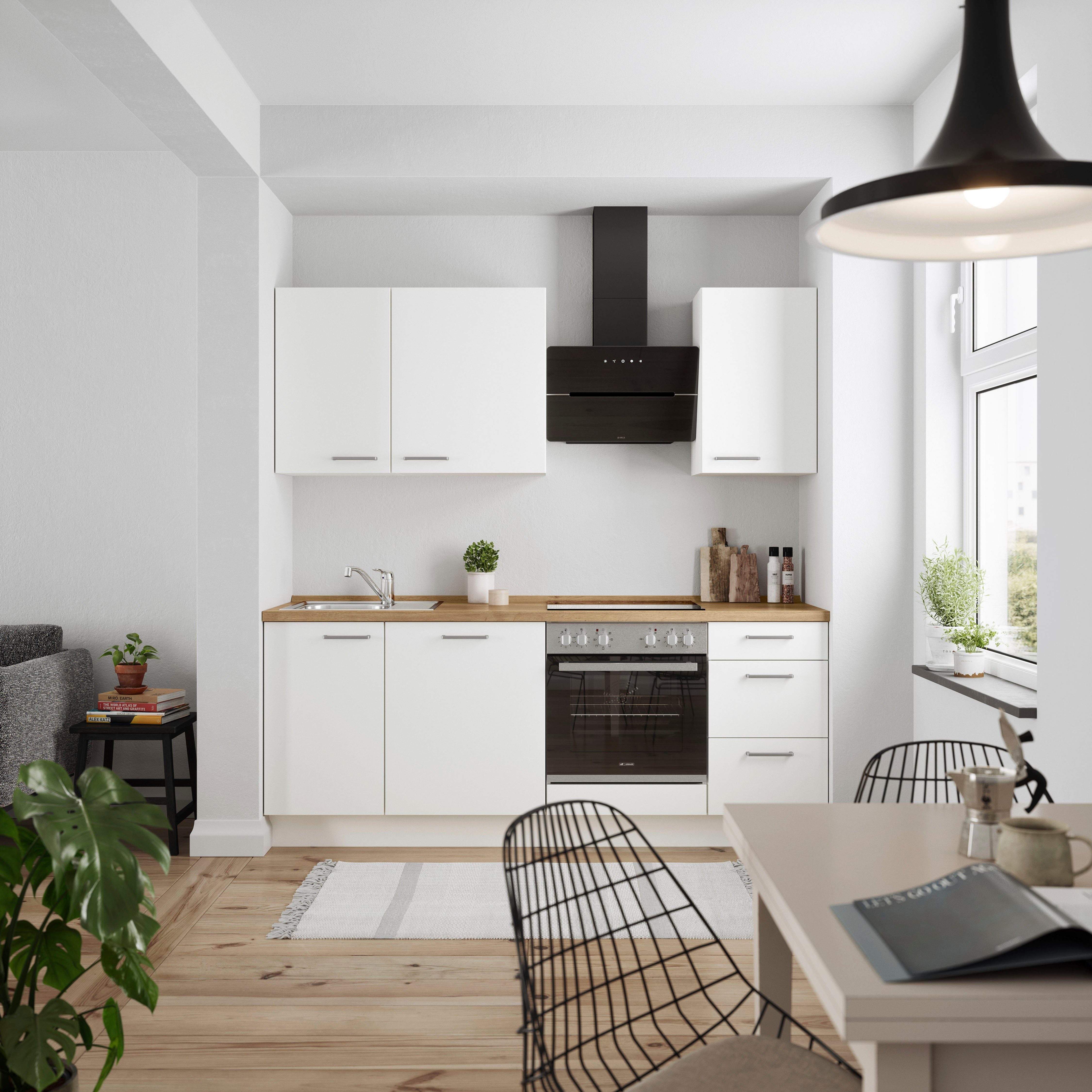 nobilia® Küchenzeile "Touch II", NEU: individuell anpassbar mit gratis Profi-Beratung, vormontiert, Breite 210 cm, Ausrichtung wählbar, wahlw. mit E-Geräten