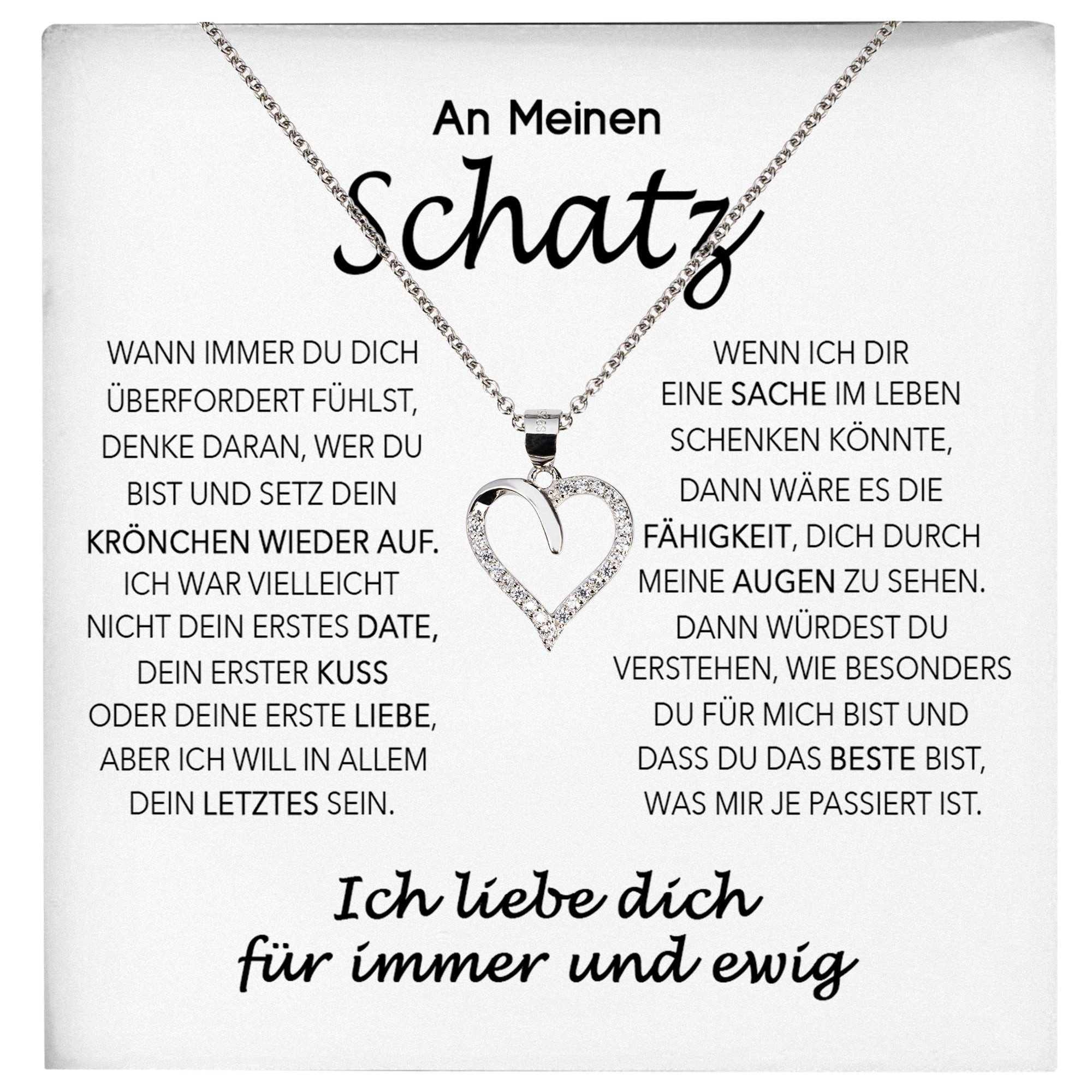Schmuckset Schatz Frauen Herz Halskette Ich Liebe Dich Geschenk Damen Collier